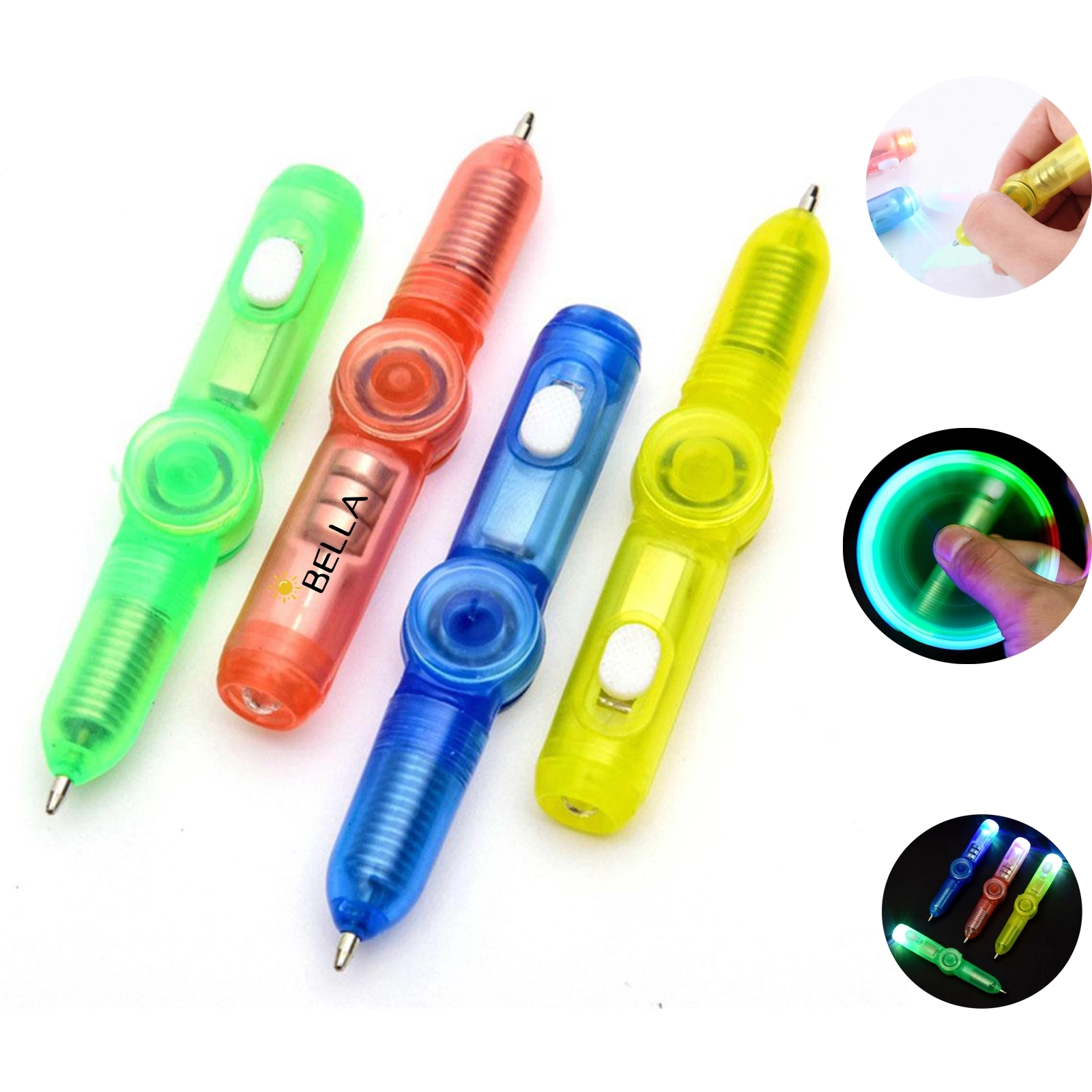 3-In-1 Functiona Led Light Fidget Ballpoint Pen 5