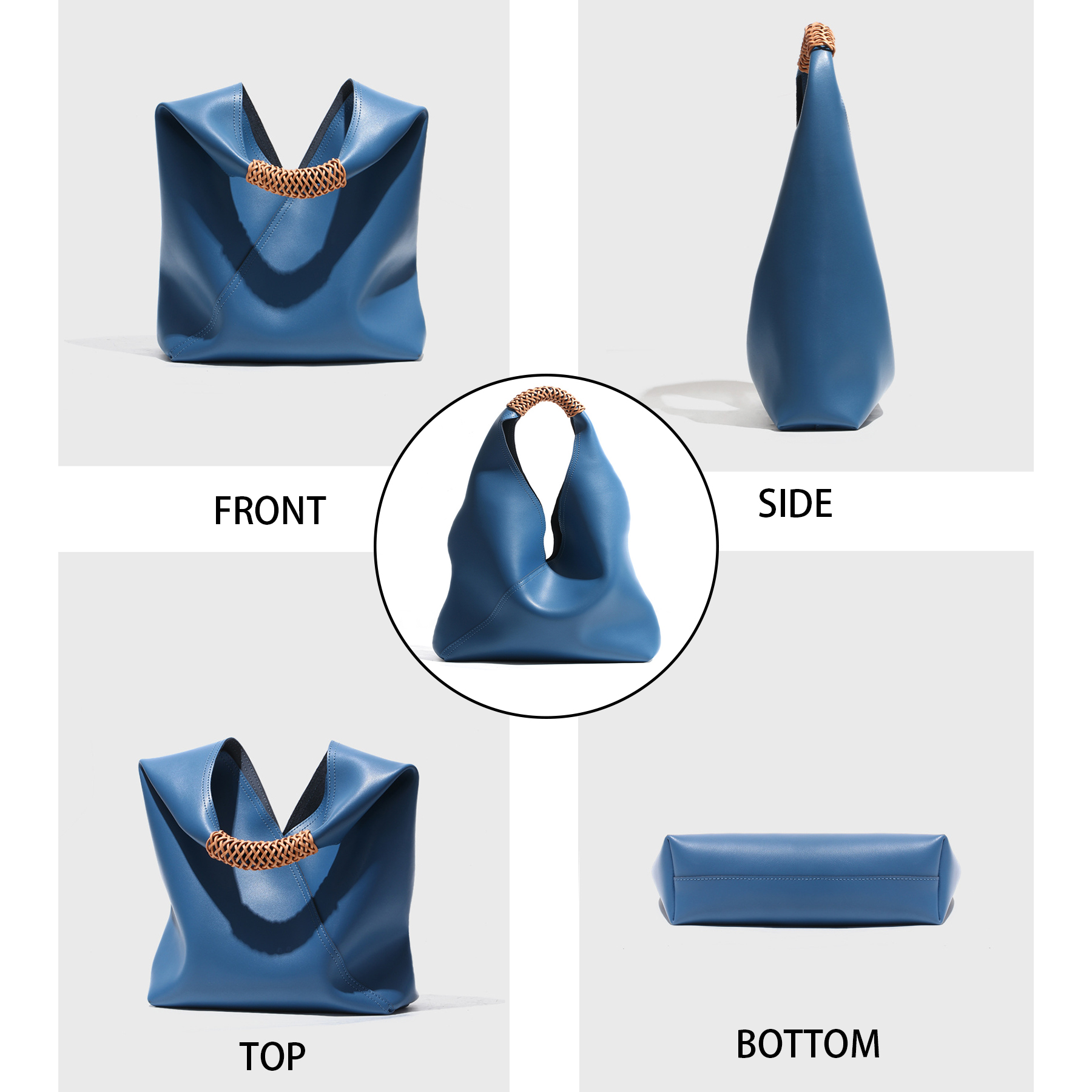 Genuine Leather Stylish hand-to-shoulder tote bag, custom tote bag with logo imprint 7