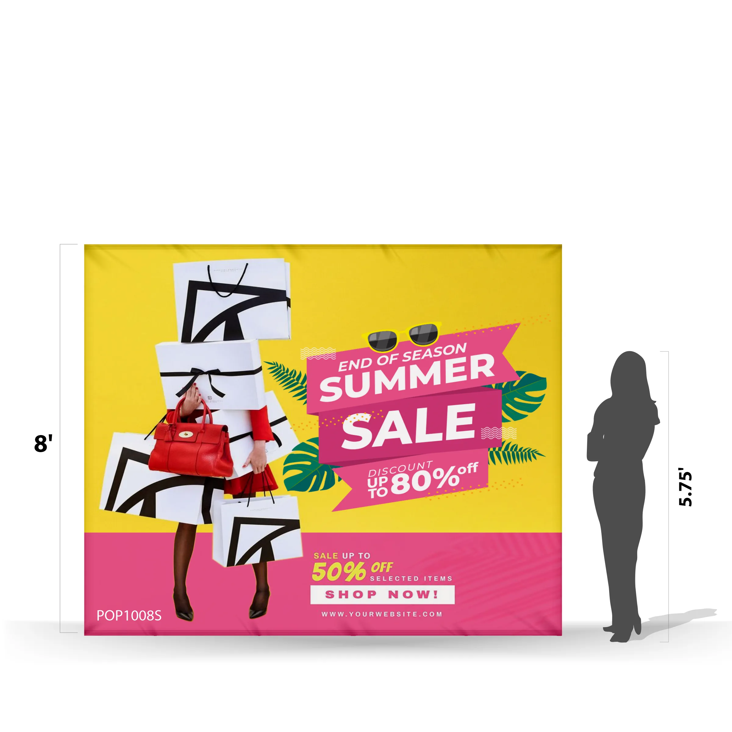 10'x8' Straight Pop Up Fabric Foldable Display Wall w Endcap 5