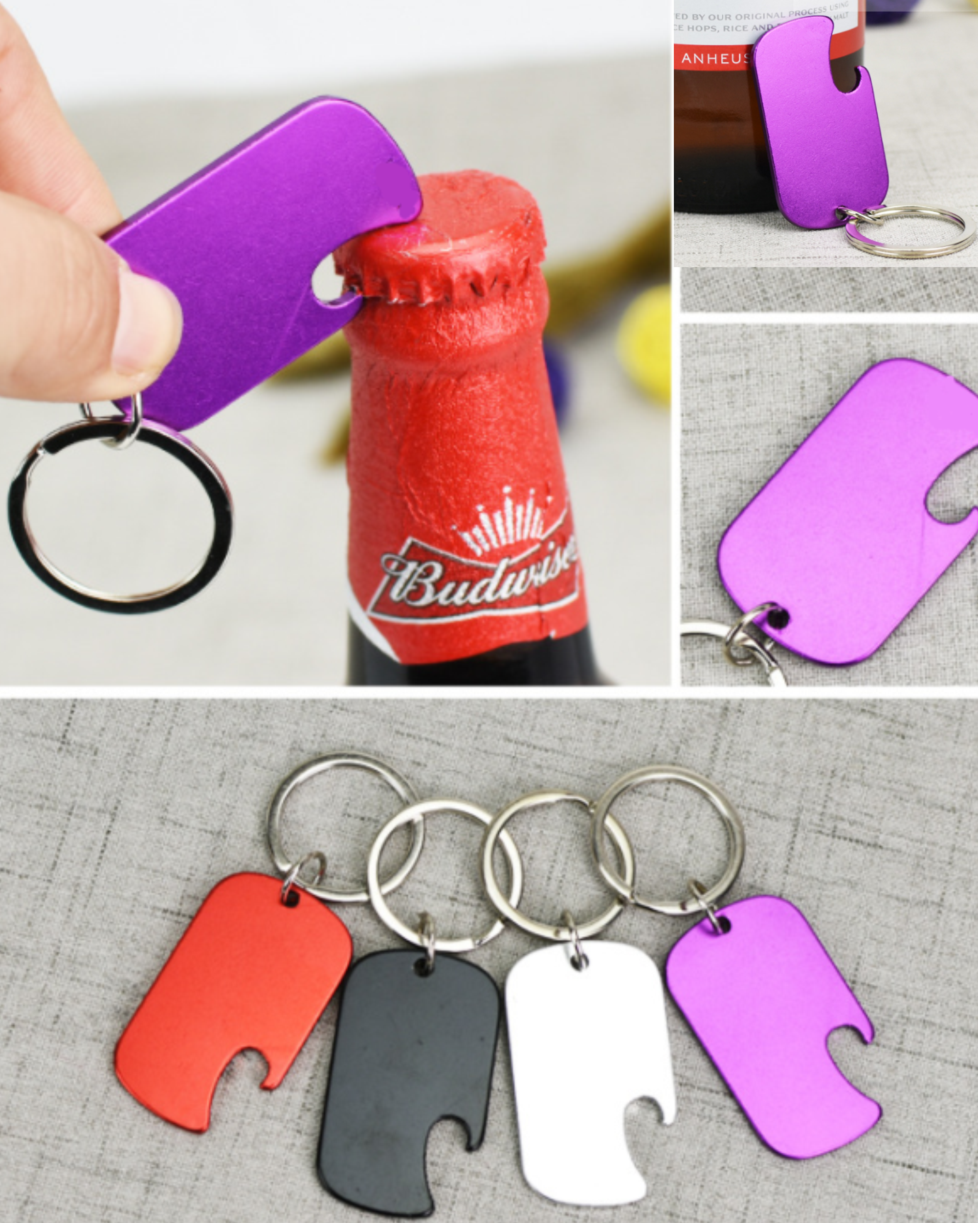 Dog Tag Shaped Bottle Opener Keychain 1