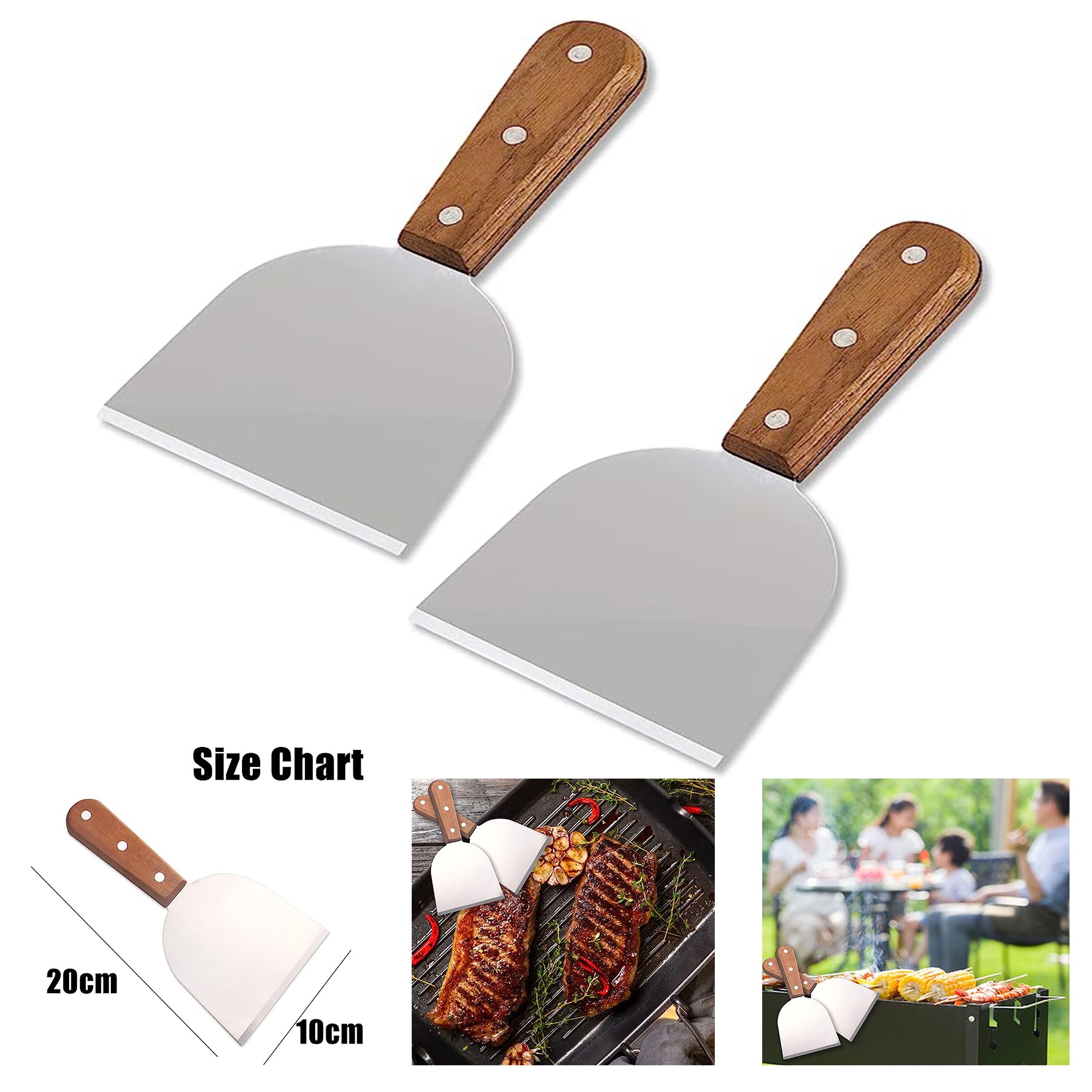 Stainless Steel Grill Spatula Scraper 2
