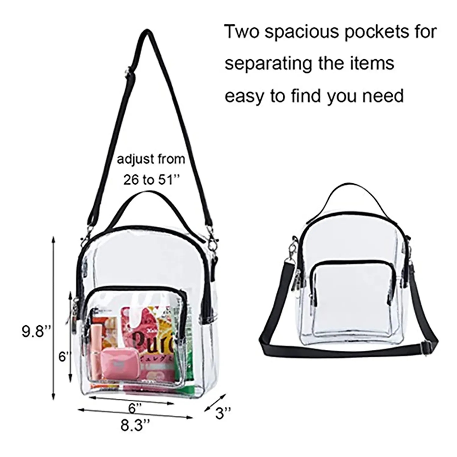 Womens Transparent Clutch Clear Purse 2