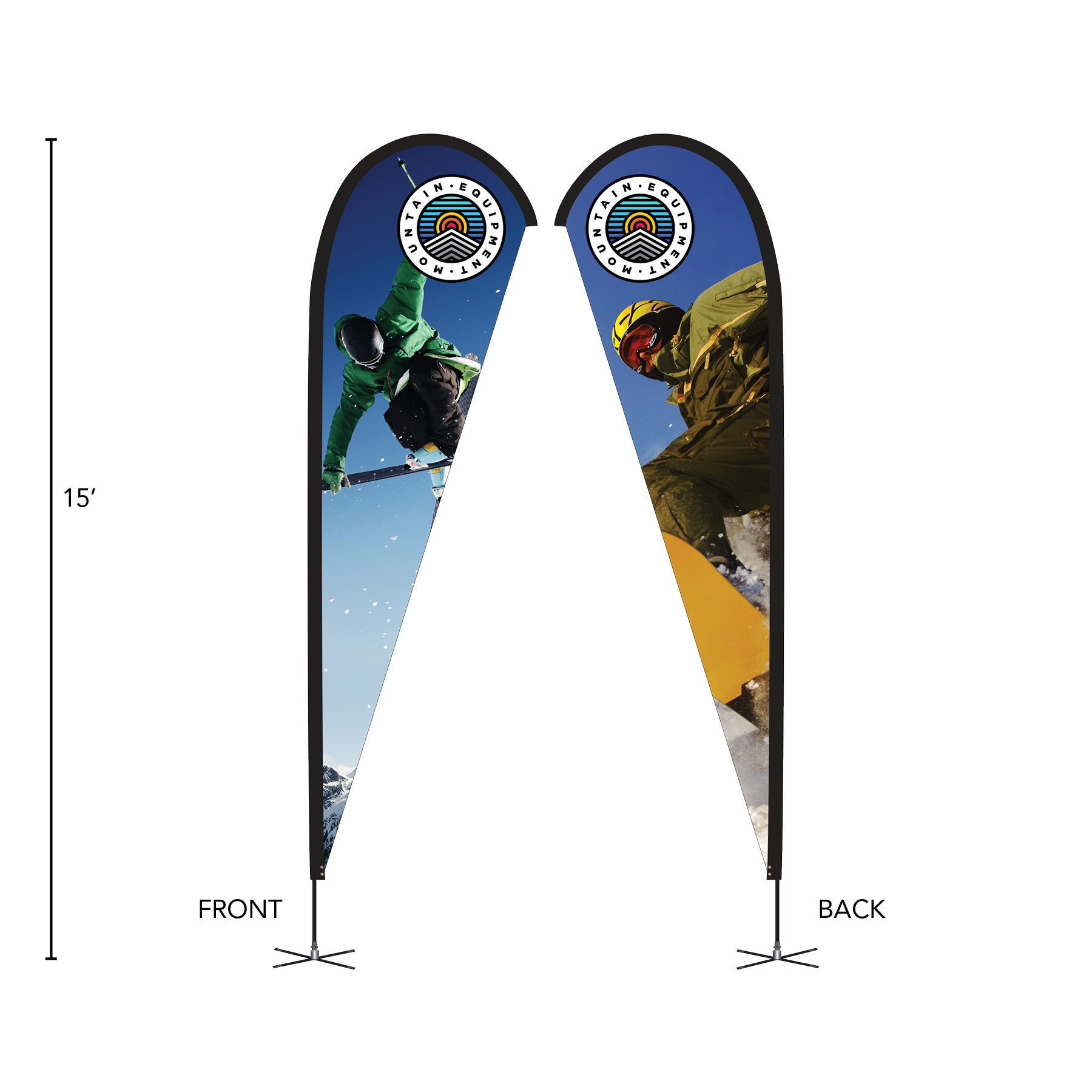 DisplaySplash 15' Double-Sided Custom Teardrop Flag 1