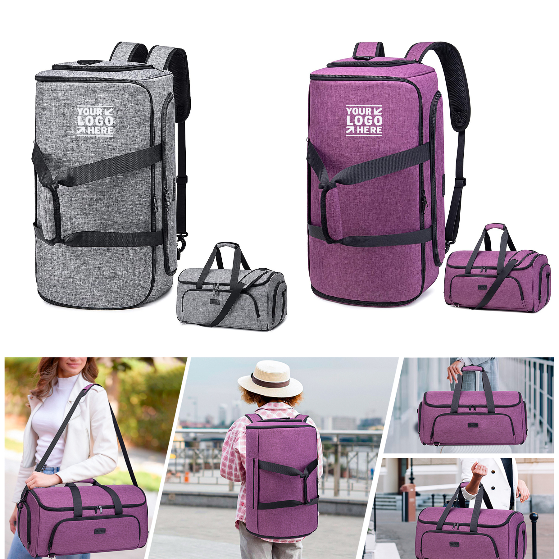 Men Women 4 in 1 Hanging Suit Business Convertible Garment Carry on Garment Duffel Travel Bag