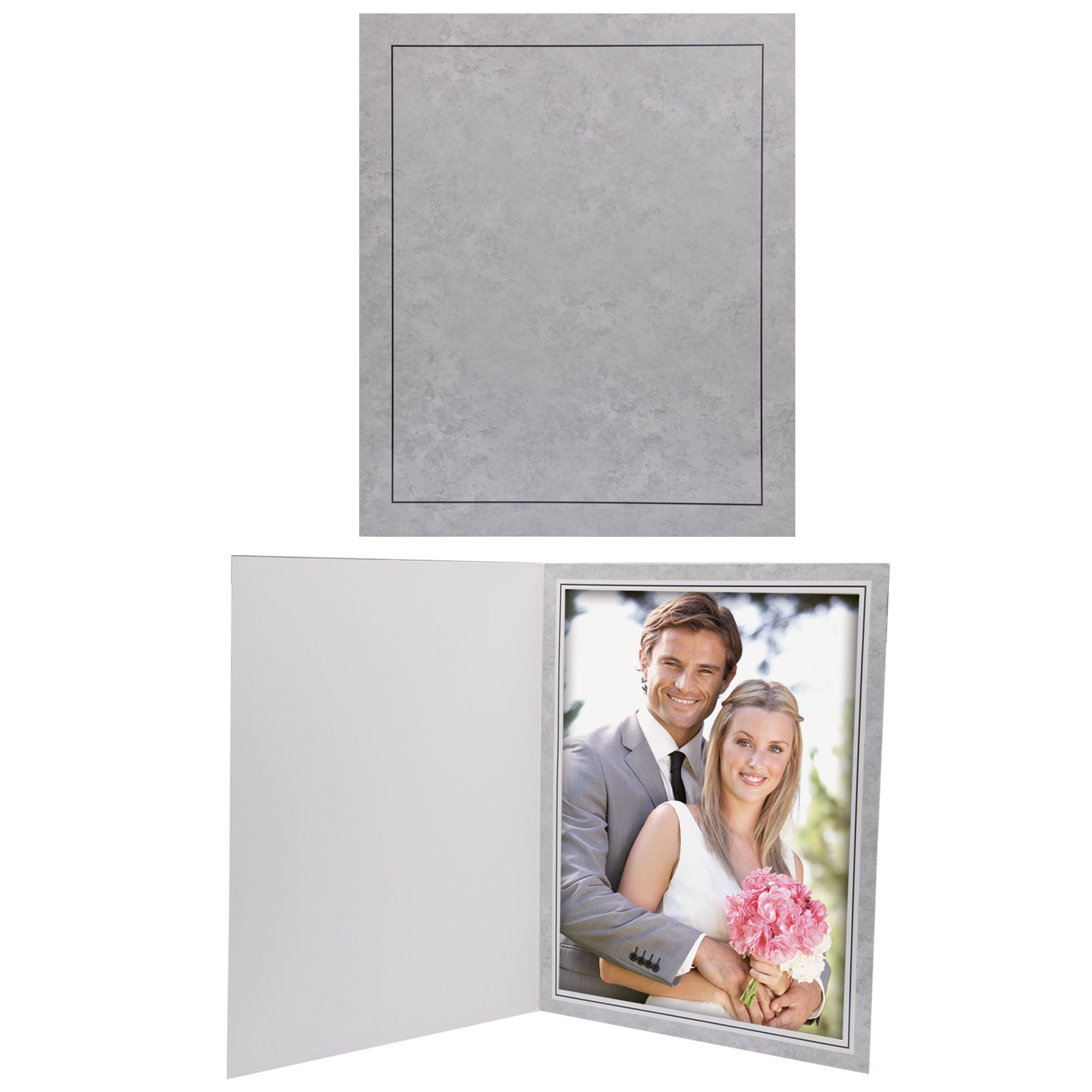 8 x 10 Gray Marble Photo Folder 2