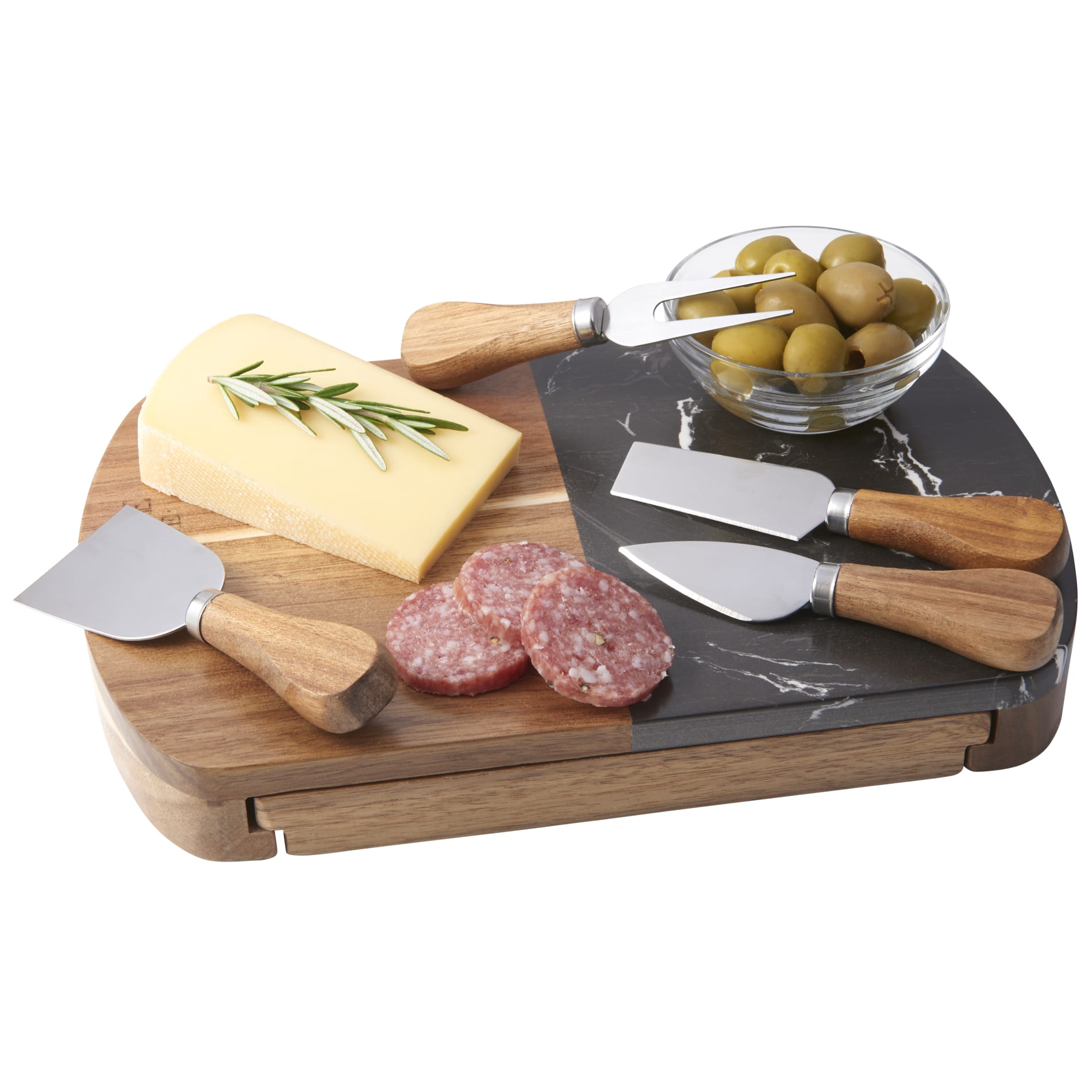 Black Marble Cheese Board Set with Knives 41