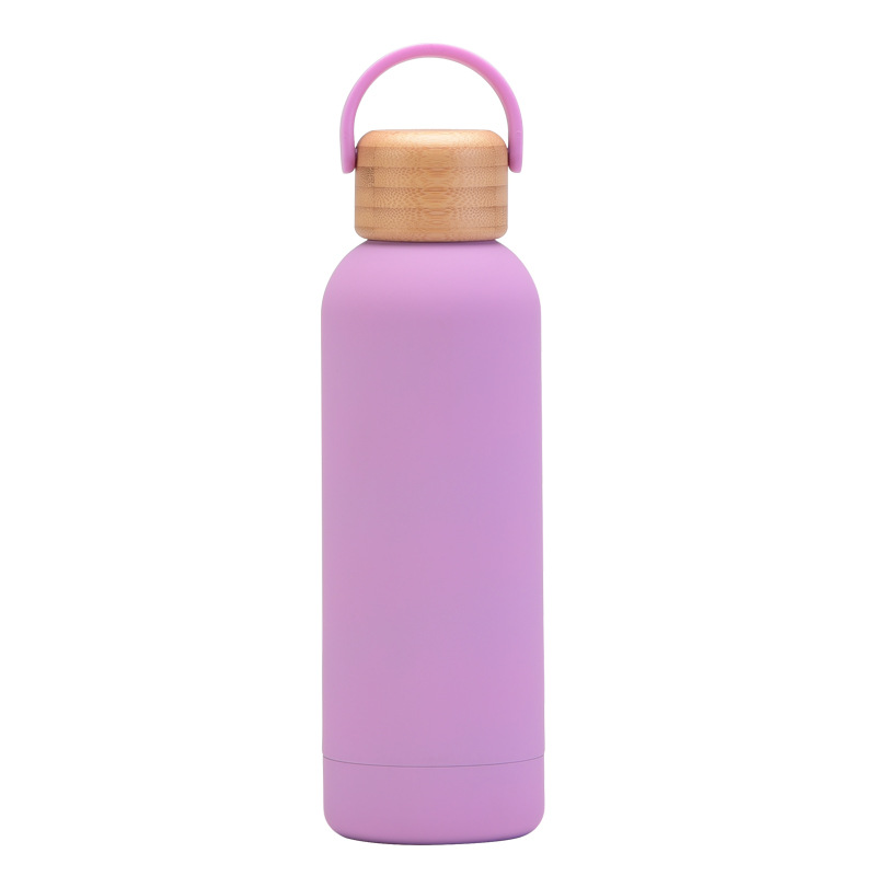 17 oz. Double Wall Stainless Steel Water Bottle w/ Bamboo Lid 26