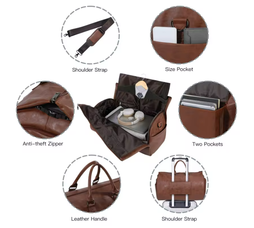 Canvas Duffle Leather Bag For Travel 2