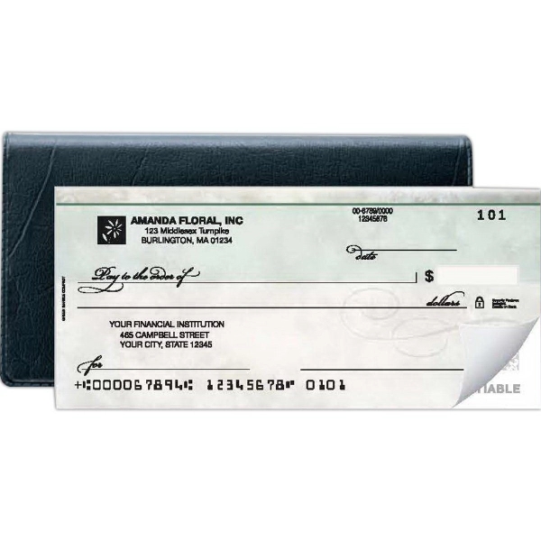 Checks, Compact Size Duplicate, Green Marble Design 3