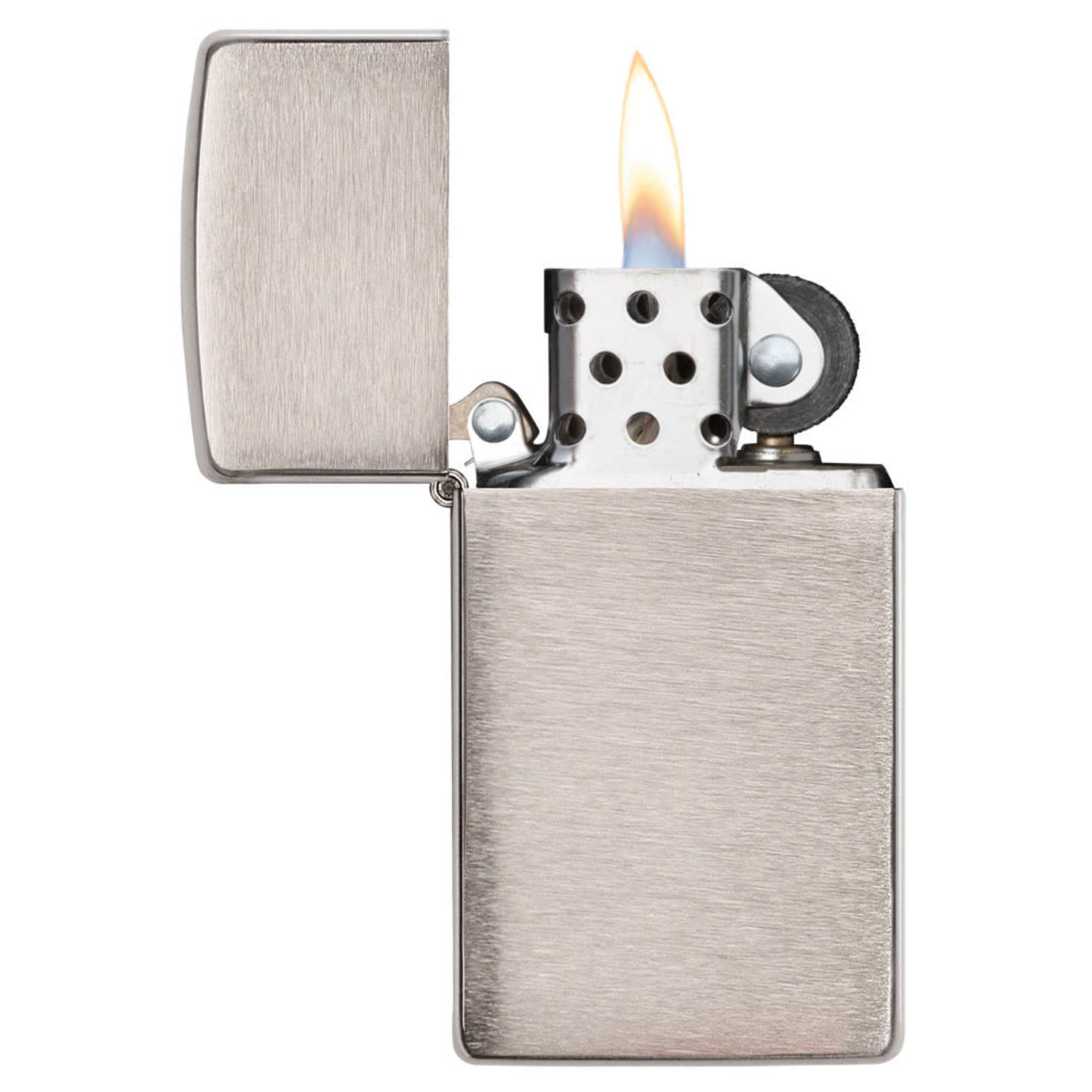 Zippo® USA-Made Slim Matte Chromes Windproof Lighter 3