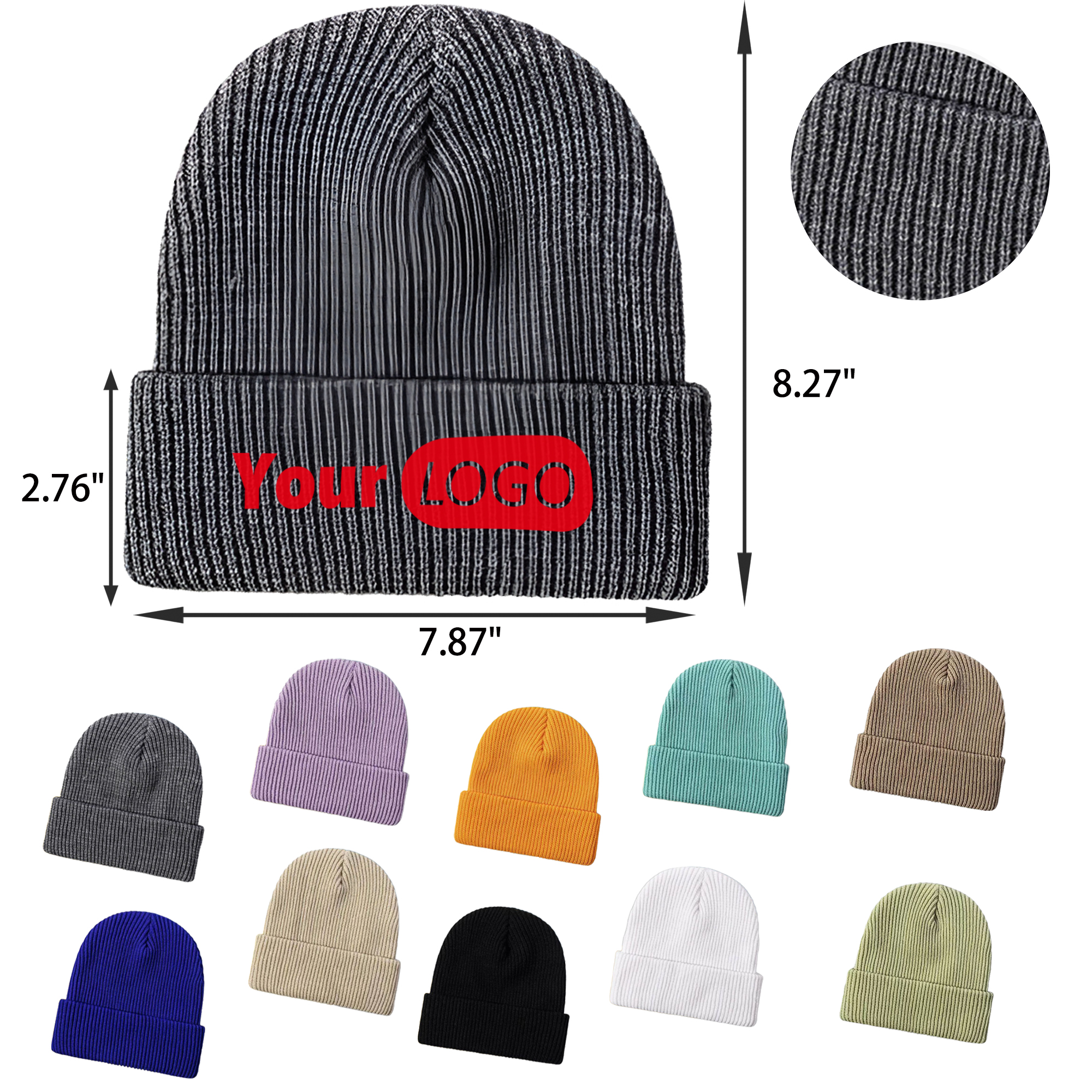 MOQ 20 PCS Solid Color Classic Knitted Hat 7
