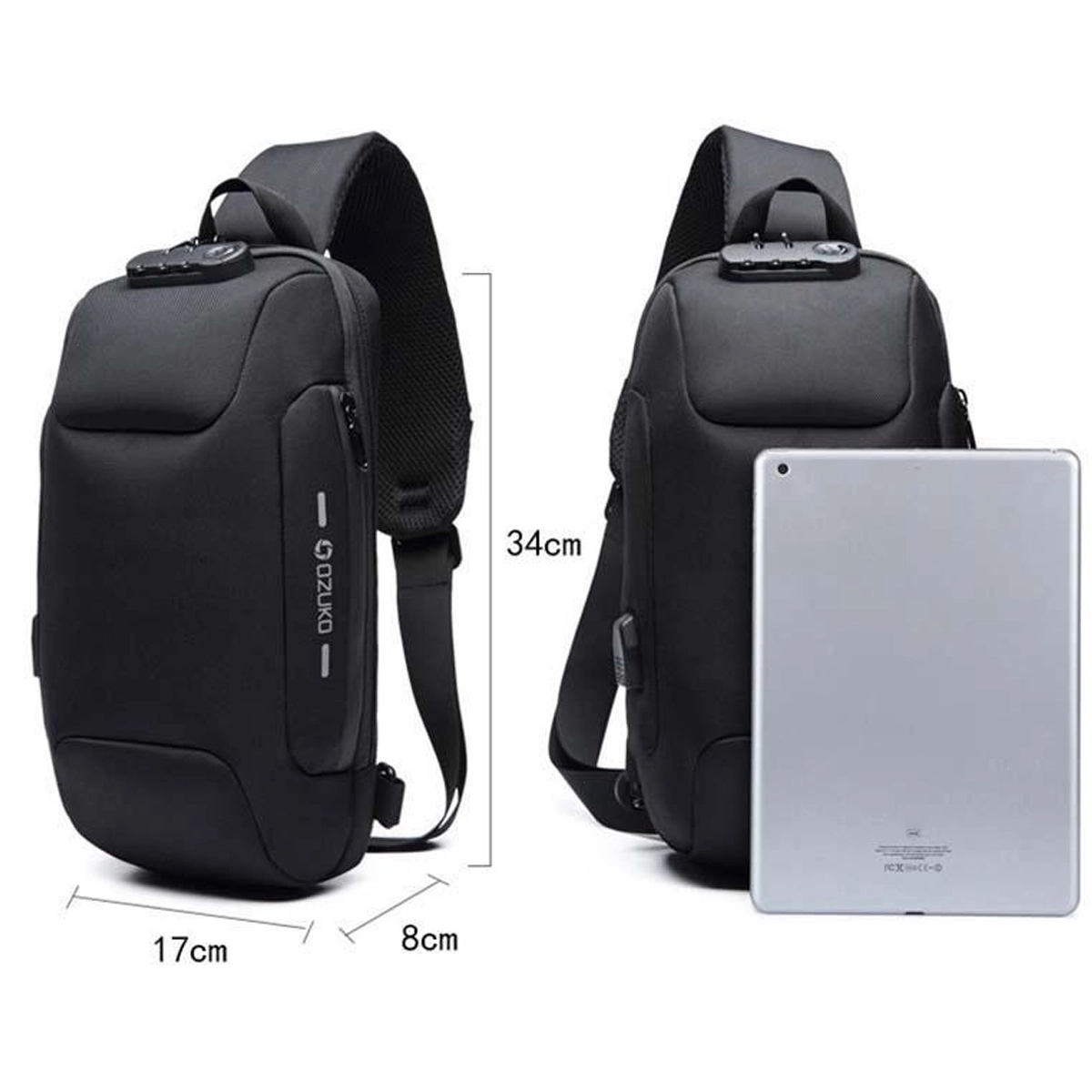 Anti Theft Sling Bag with USB Charging Port 5