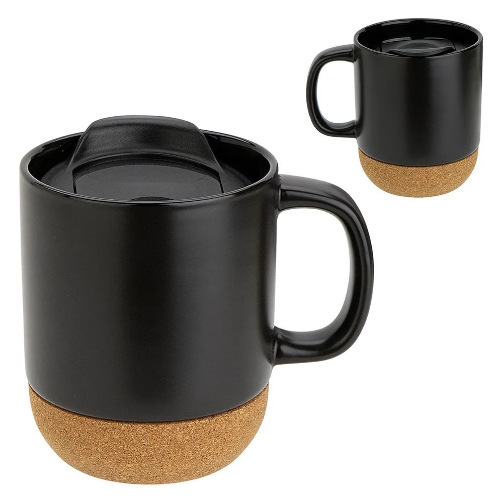 14 oz Ceramic Mug with Cork Base 1
