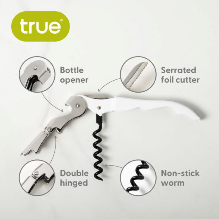 Truetap™ White Double Hinged Waiter's Corkscrew 6