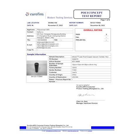 elleven™ Leak Proof Copper Vacuum Tumbler 16oz 42
