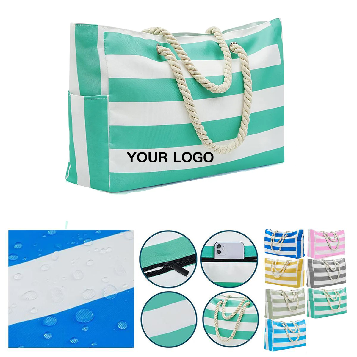 Spacious Beach Tote Bag With Side Pockets 6