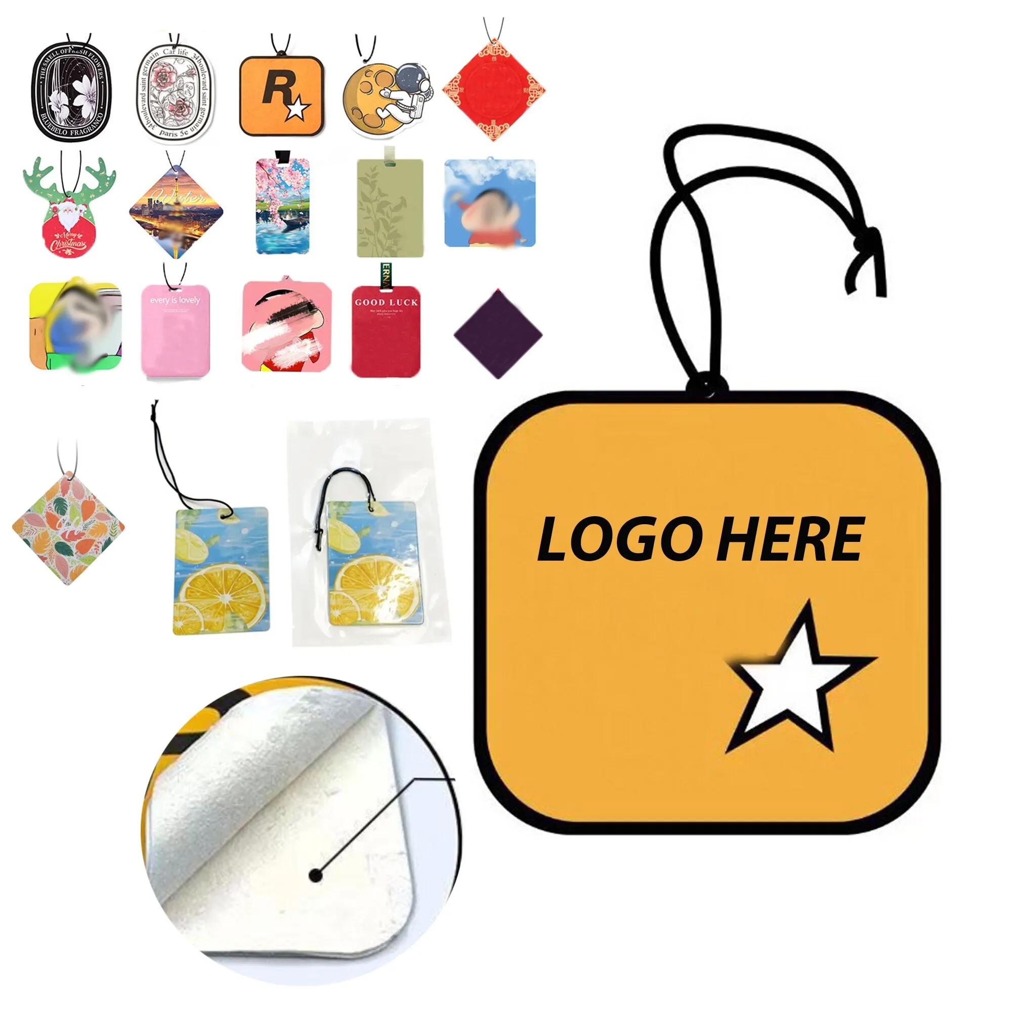 3" Hanging Aromatherapy Paper Car Freshener 1