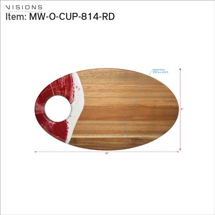 Medium Oval Acacia Board With Dip Holder 15