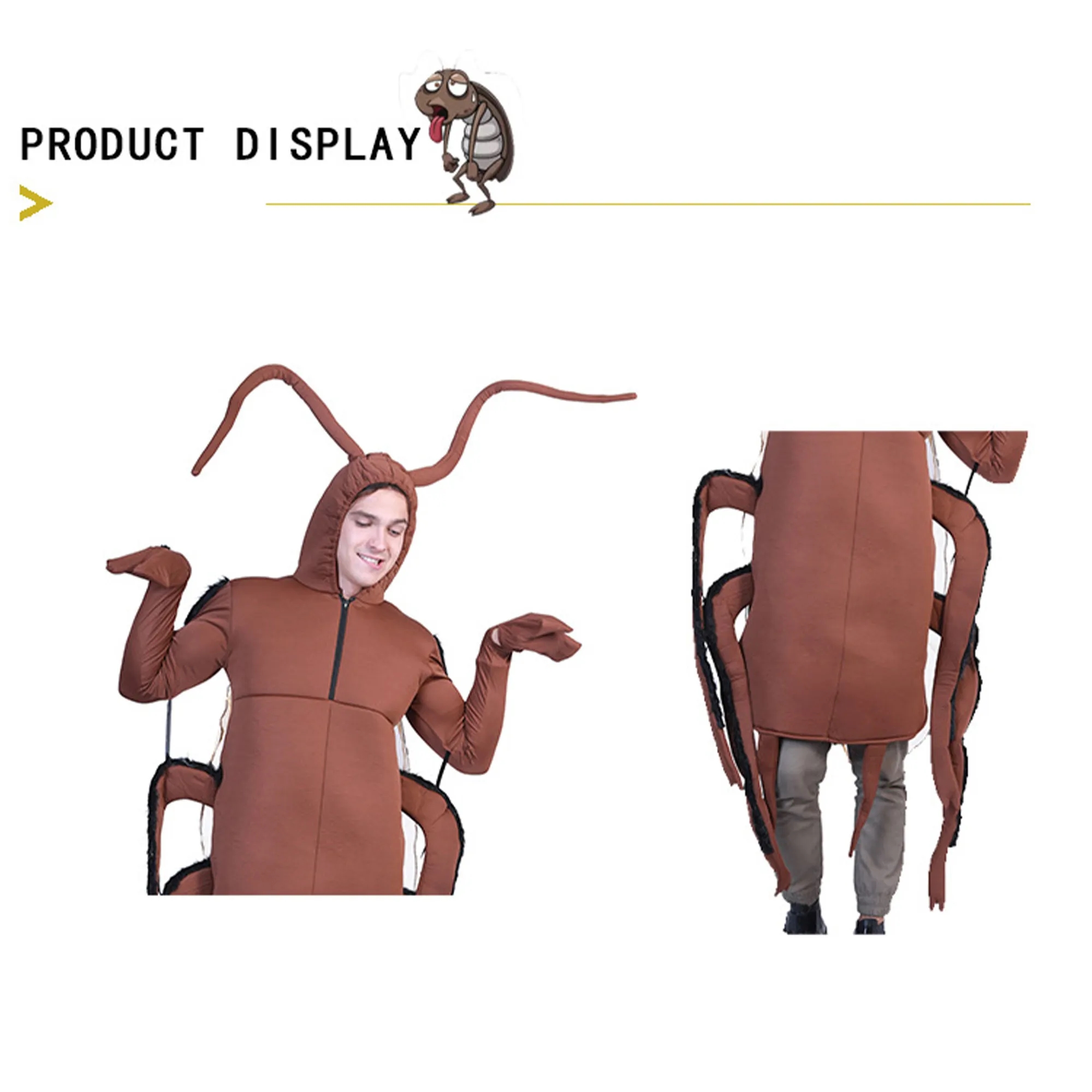 Roach Costume Full Body Halloween Party Performance Outfit 2