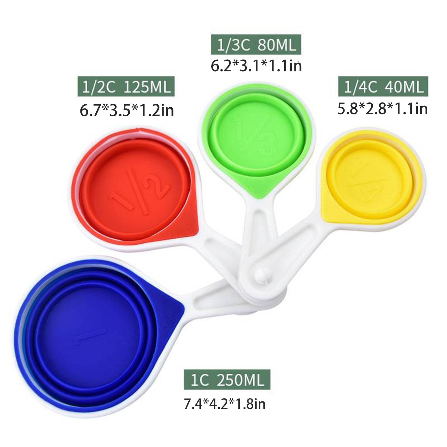 4-Piece Silicone Folding Measuring Cups Set 5