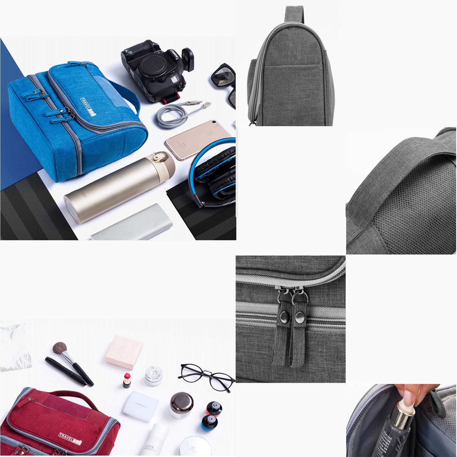 Upgraded Hanging Travel Toiletry Organizer Kit 3