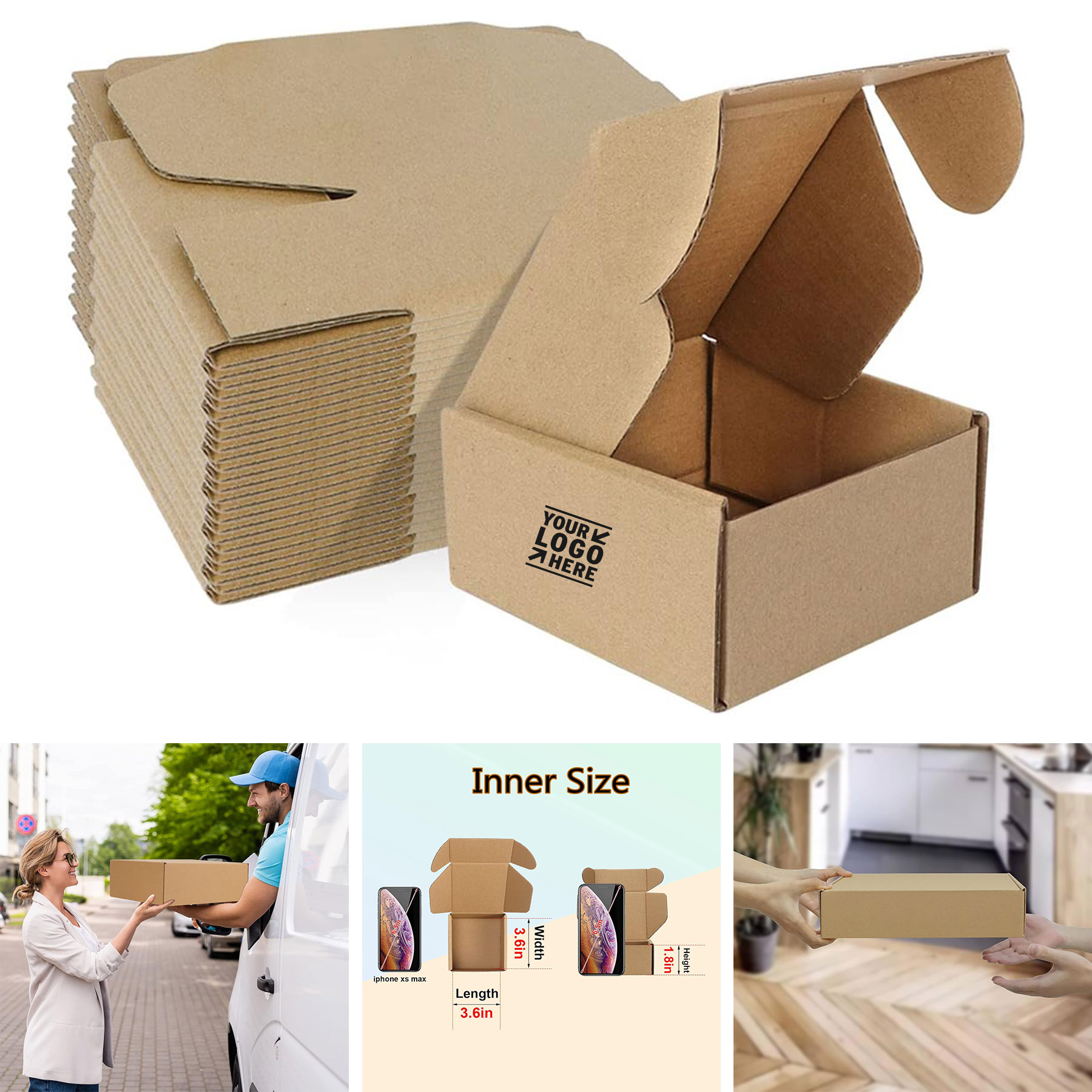 4x4x2 Inches Mailing Packing Literature Small Corrugated Cardboard Shipping Box 2