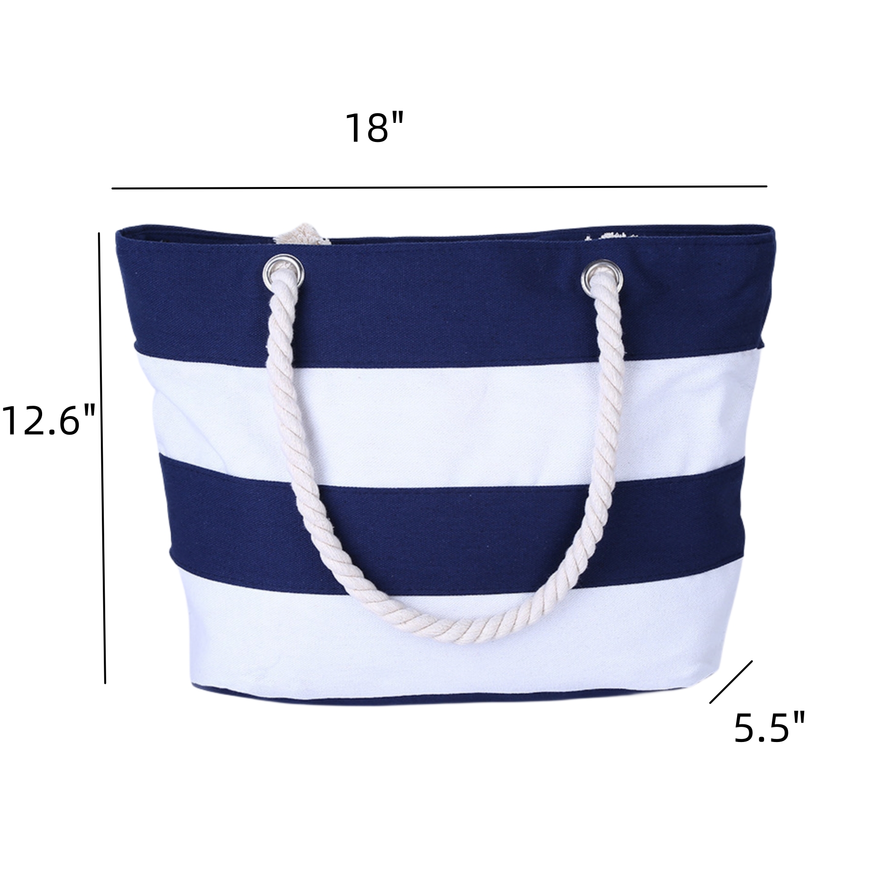 Large Striped Canvas Tote Bag, custom tote bag with logo imprint 2