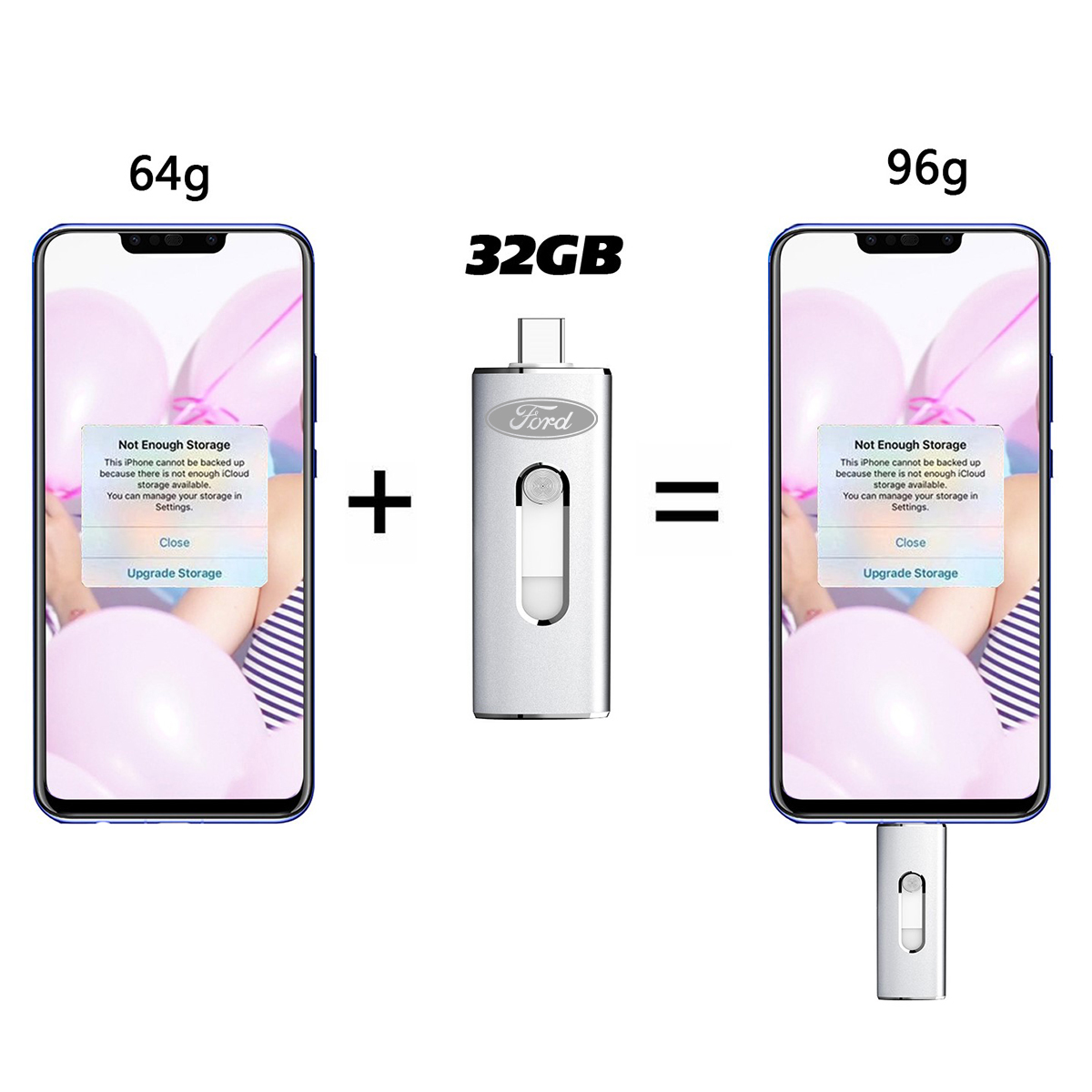 Metal Dual USB and Type-C OTG Drive - Expand Storage on Computer, Mobile Devices, Android and iPhone 7