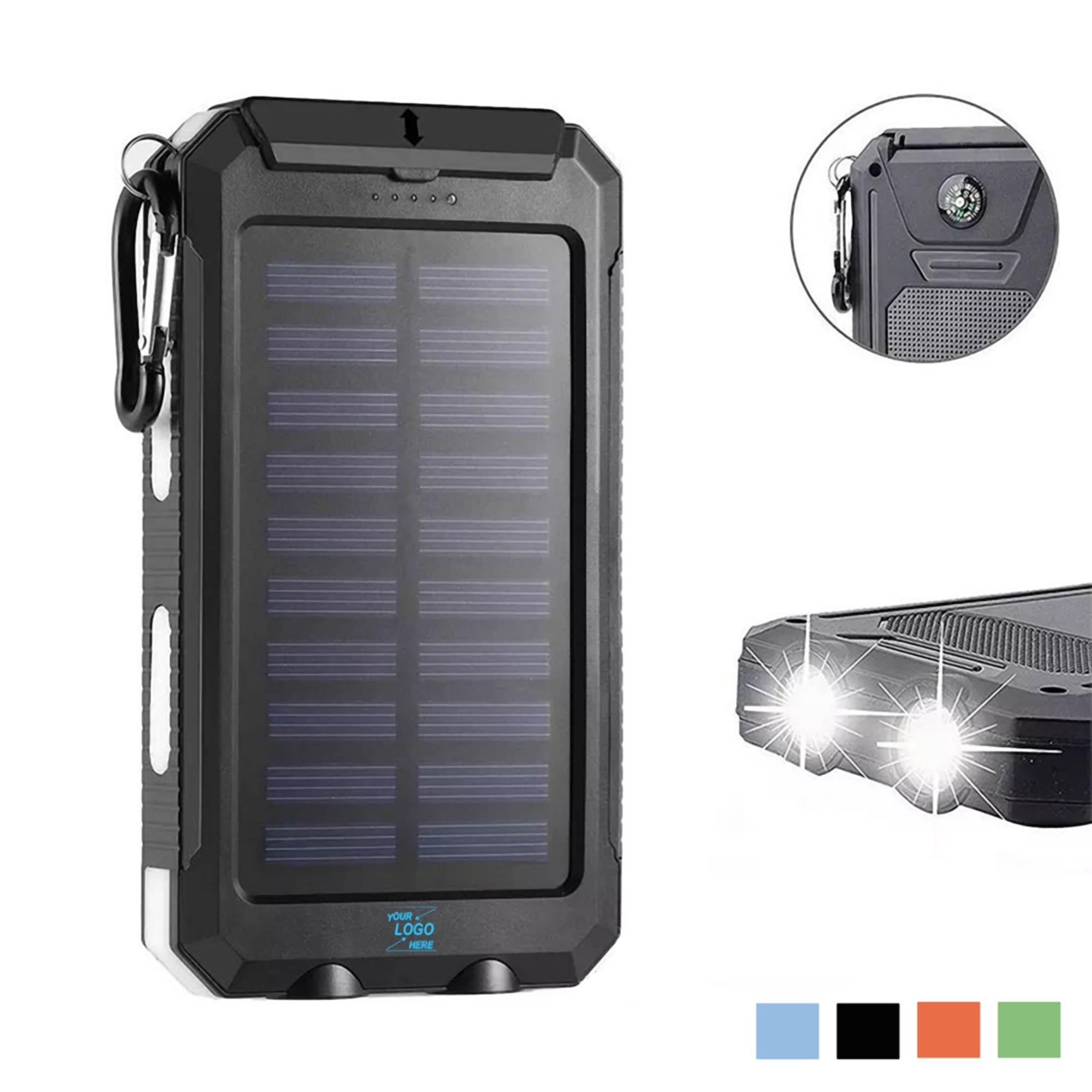 10,000mAh Solar Power Bank w/Compass and Waterproof Design 2