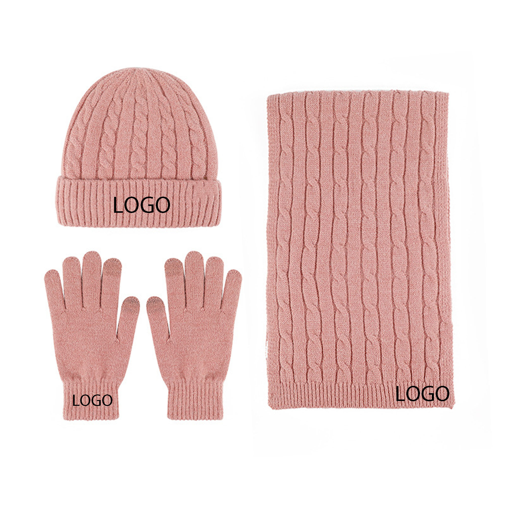 Winter Hat Scarf Gloves Set 3