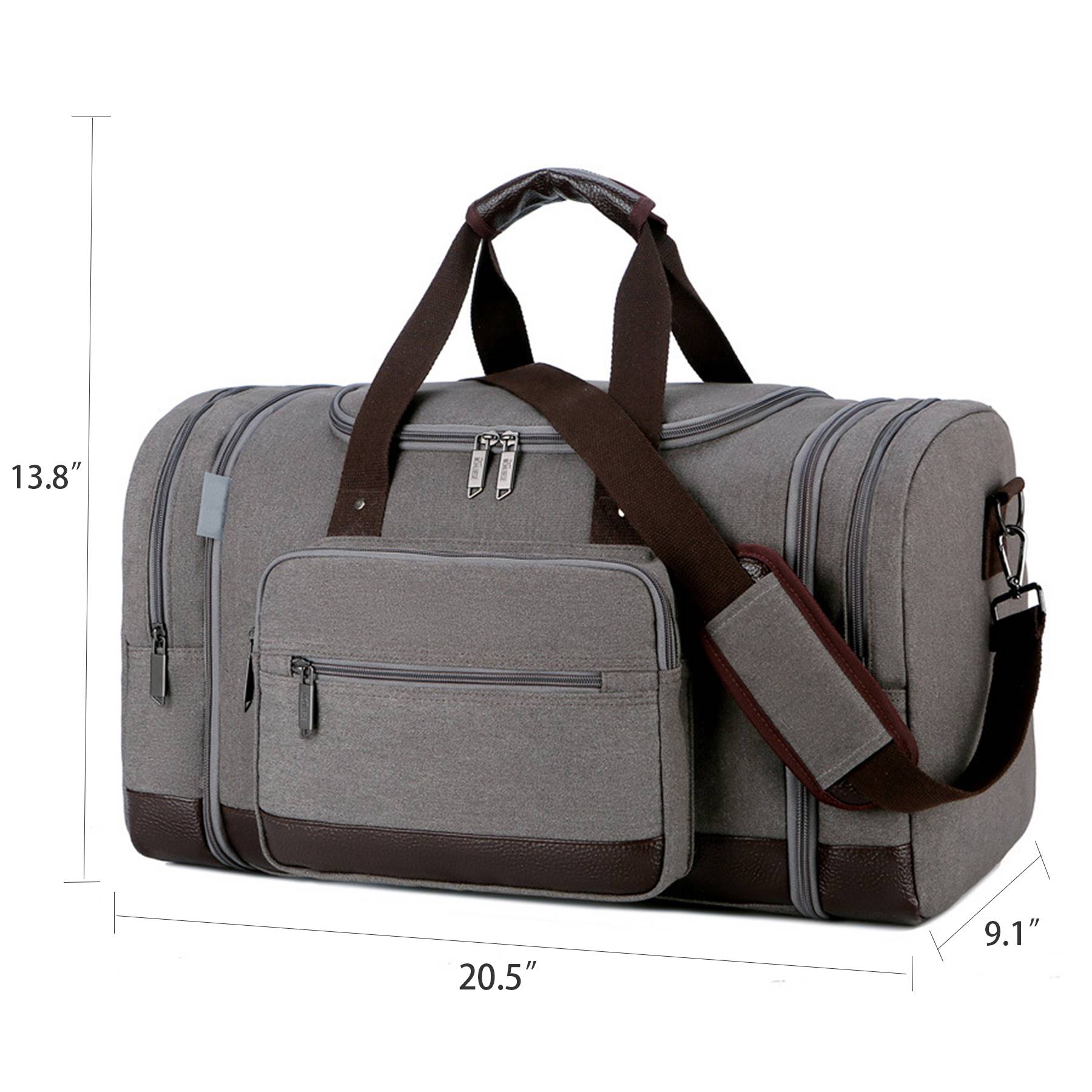 Canvas Shoe Compartment Travel Tote Duffel Bag 6