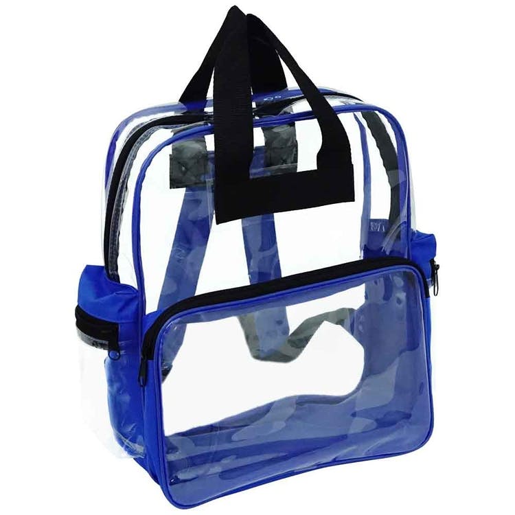 15" Clear Backpacks - Royal Blue Trim 2