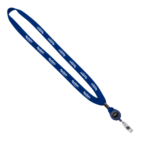 5/8" New Polyester "Shoelace" Lanyard with Retractable Badge Reel 84