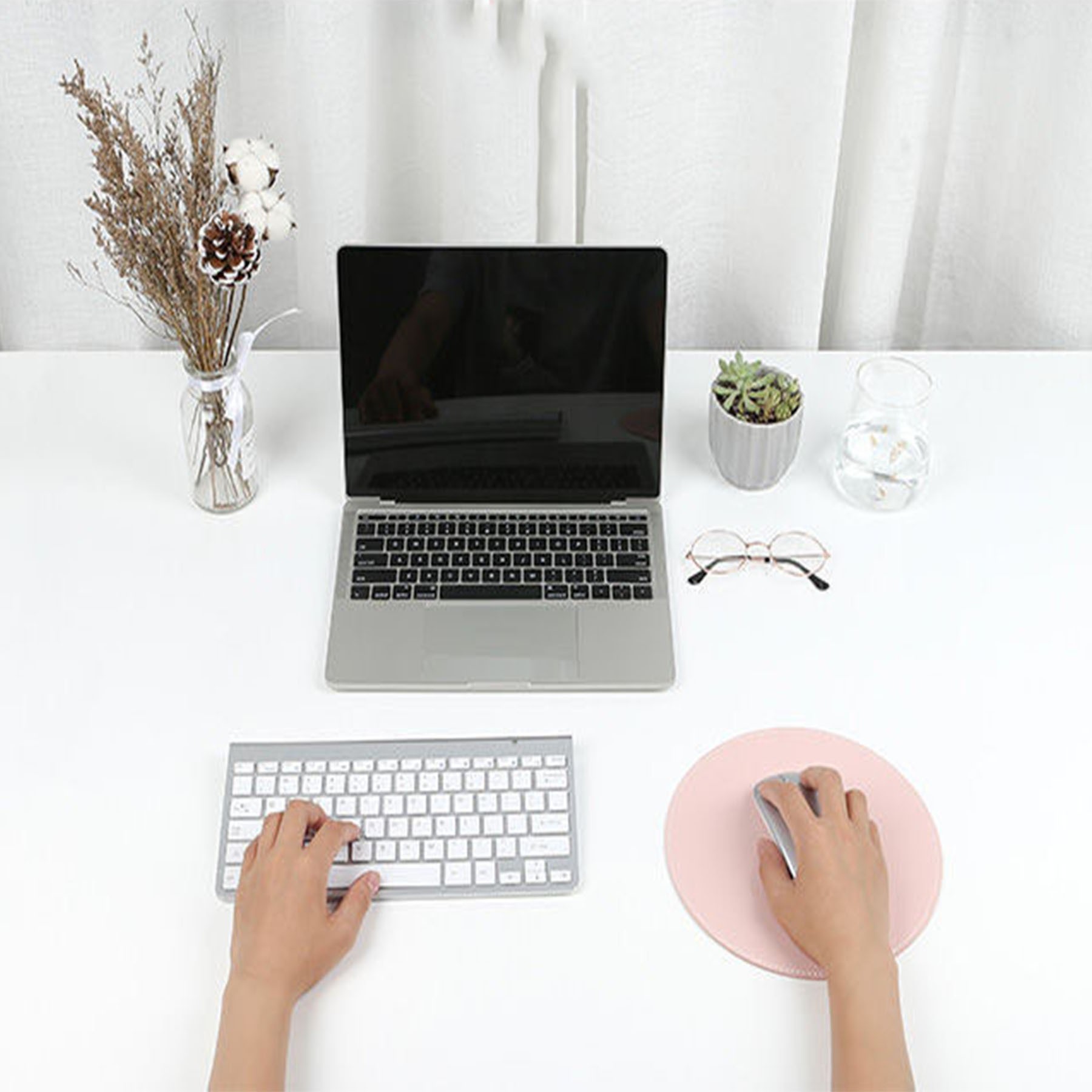 Round Solid Color Pvc Mouse Pad 2
