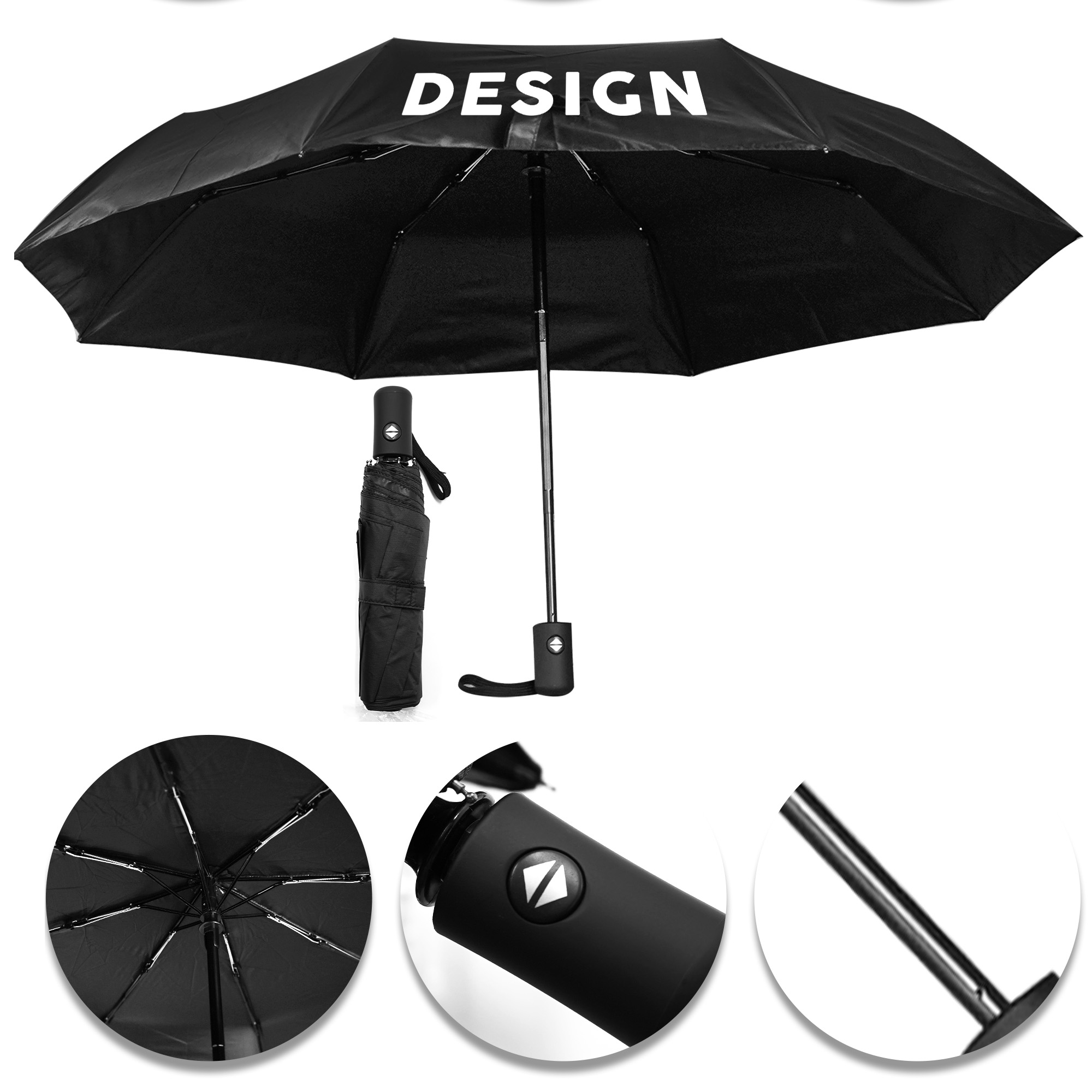 MOQ 20 Custom 8-Rib Folding Umbrella Automatic Dual Use 1