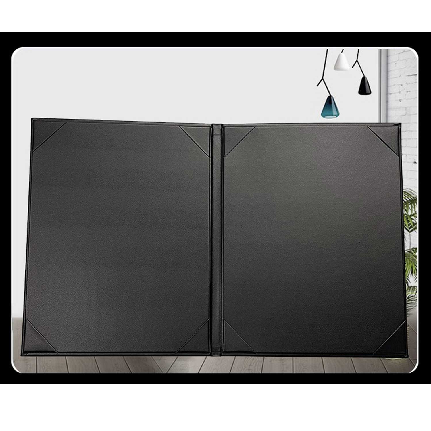 8.5*14 inch 4P PU Leather Cover - Custom Logo Hotel Menu 6