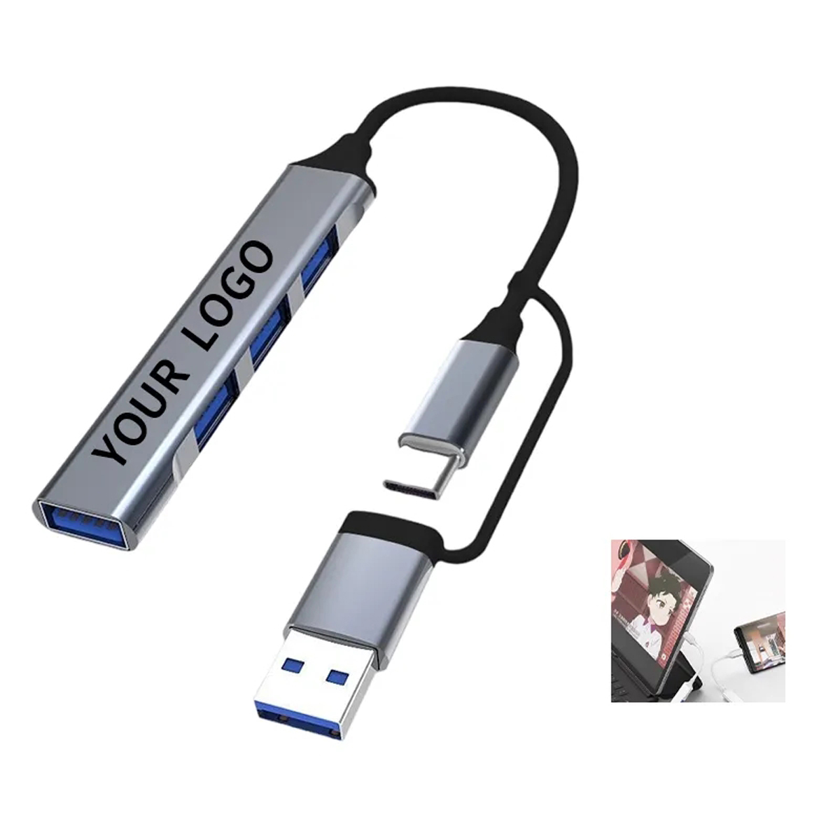 Alloy USB Port Expander with Dual Plug Design 2