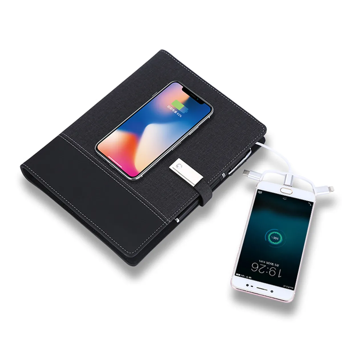 8000mAh Wireless Mobile Power Loose-Leaf Discbound Notebook 2