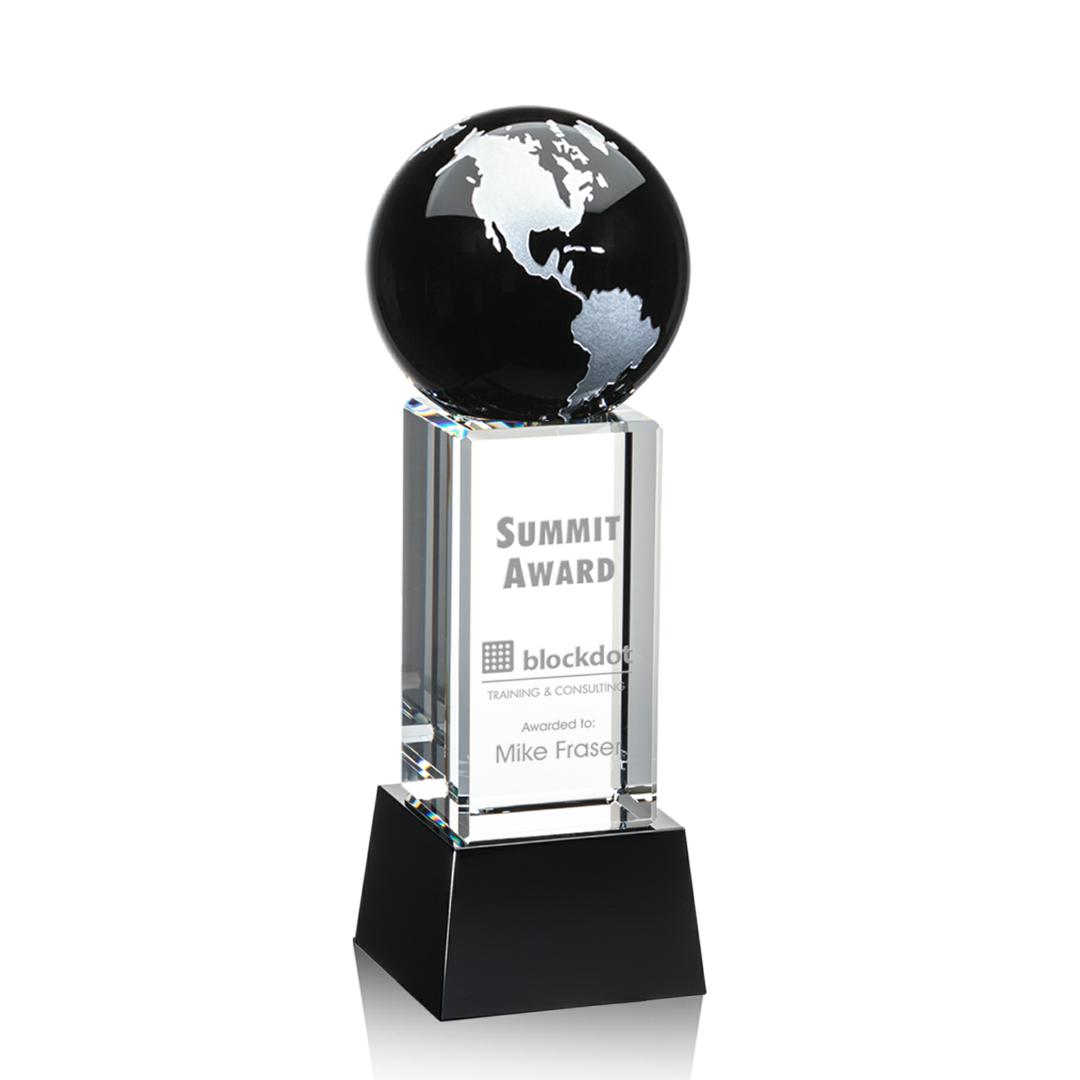 Luz Globe Award on Base - Black/Silver