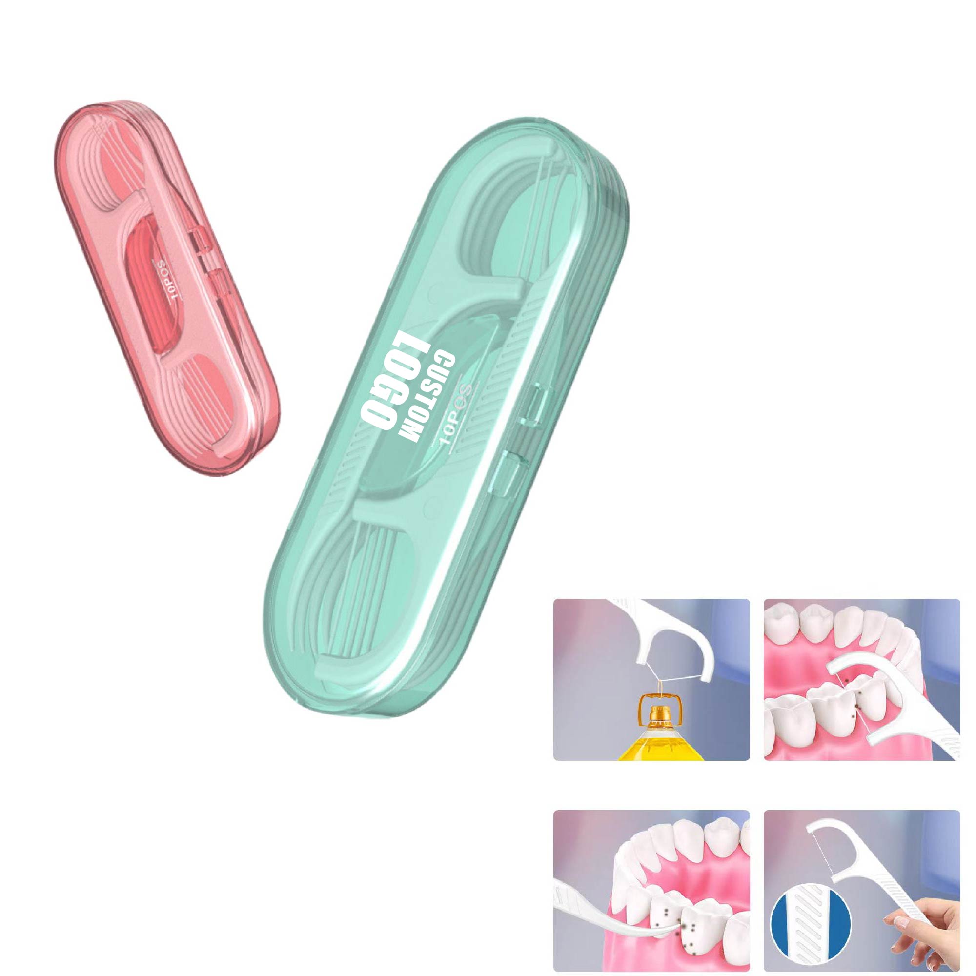 MOQ 10 pcs Disposable Dental Floss with Case 2