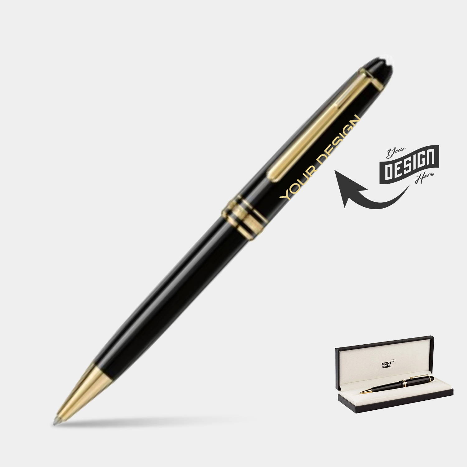 MONTBLANC® Meisterstück Luxury Gold & Black Classique Ballpoint Pen w/ Gift Box 1