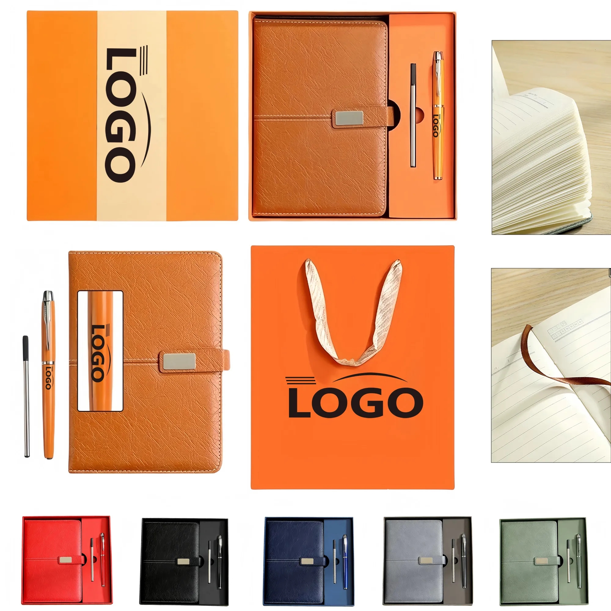 Executive Leather Notebook Gift Set With Pen