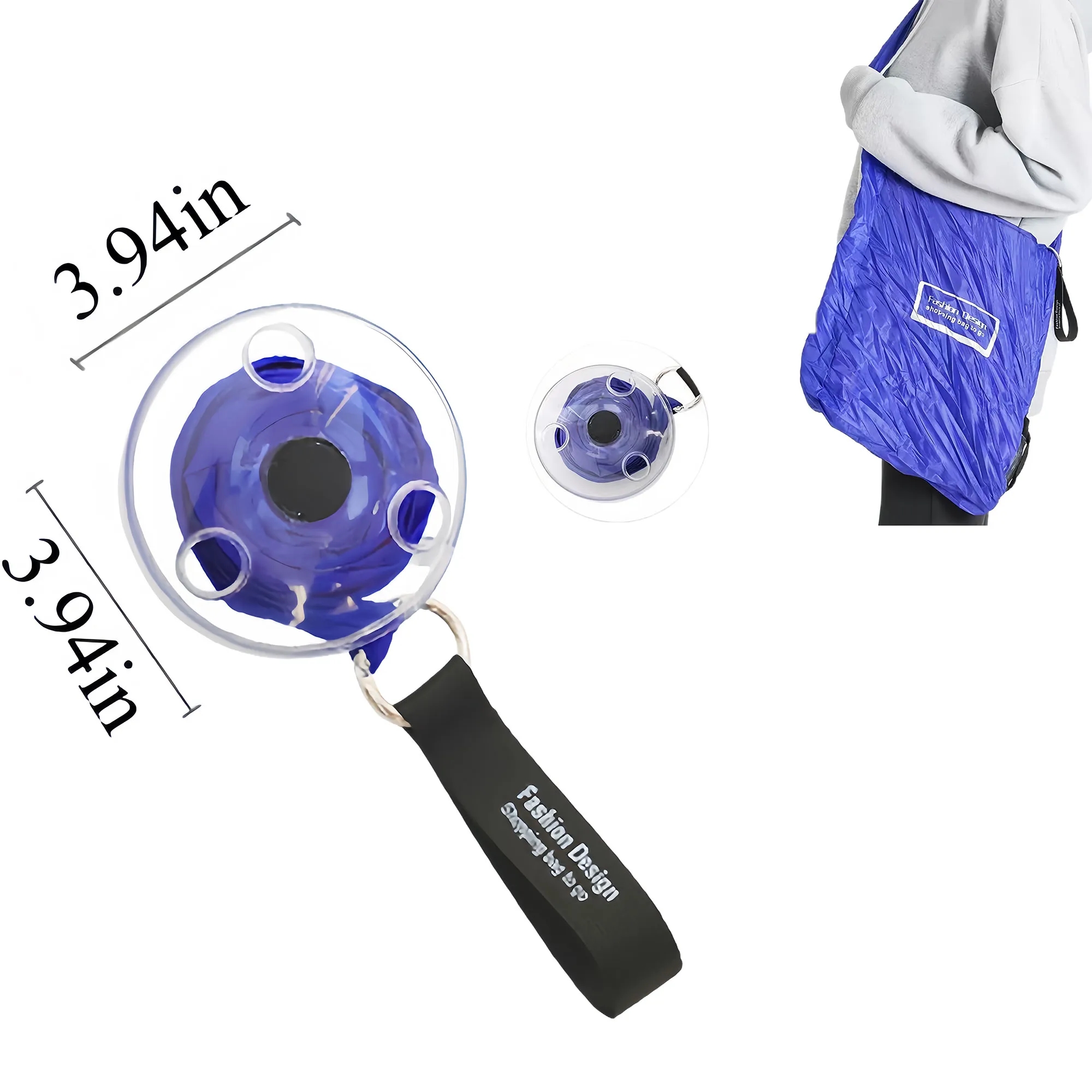 Compact Portable Telescopic Handle Folding Shopping Bag 3