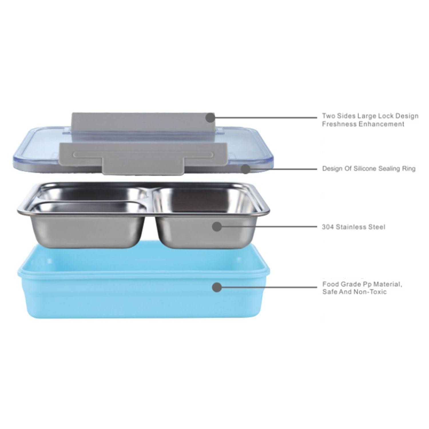 Custom Stainless Steel Children Bento Lunch Box 2