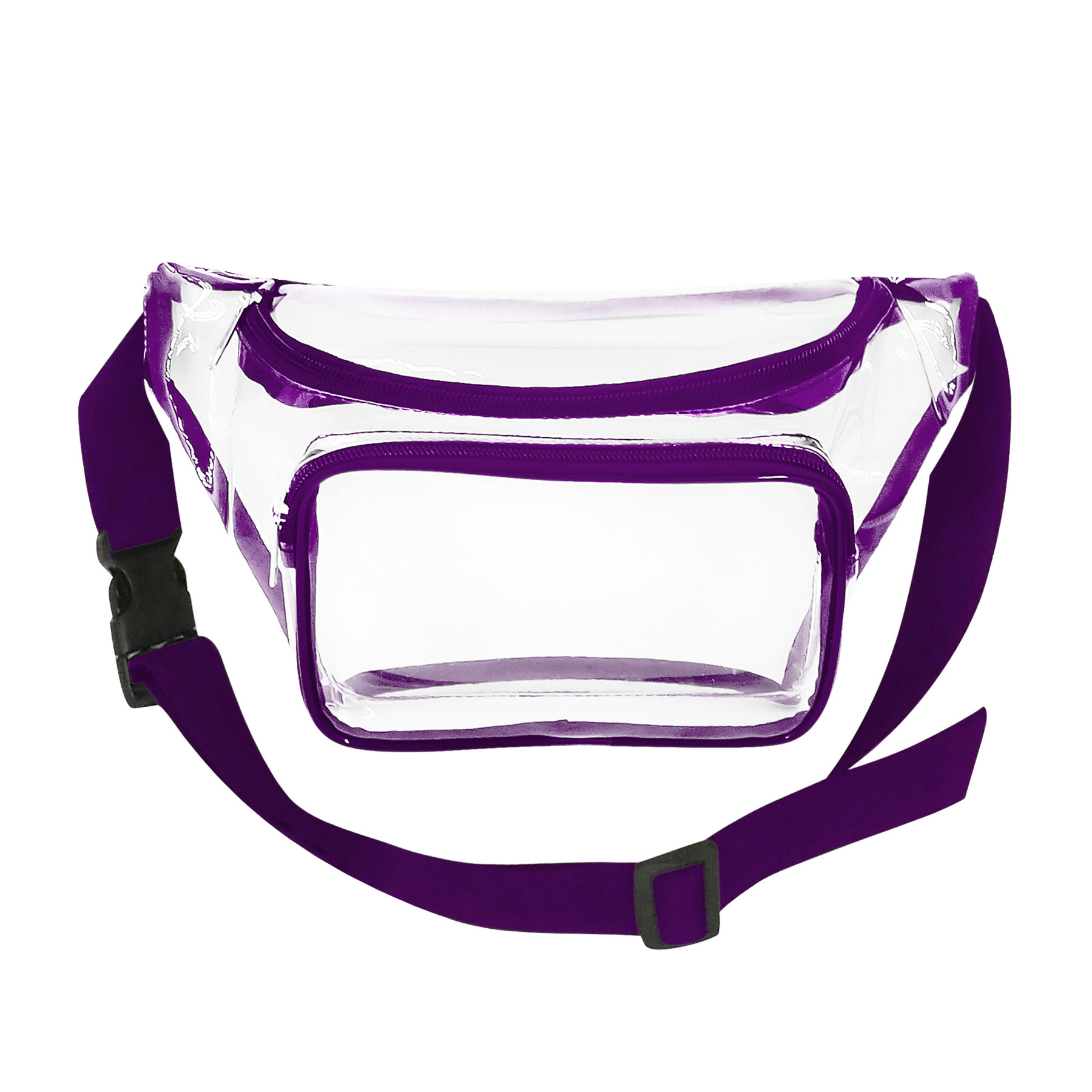 Clear Heavy Vinyl Fanny Pack w/ Two Zipper Pockets 4