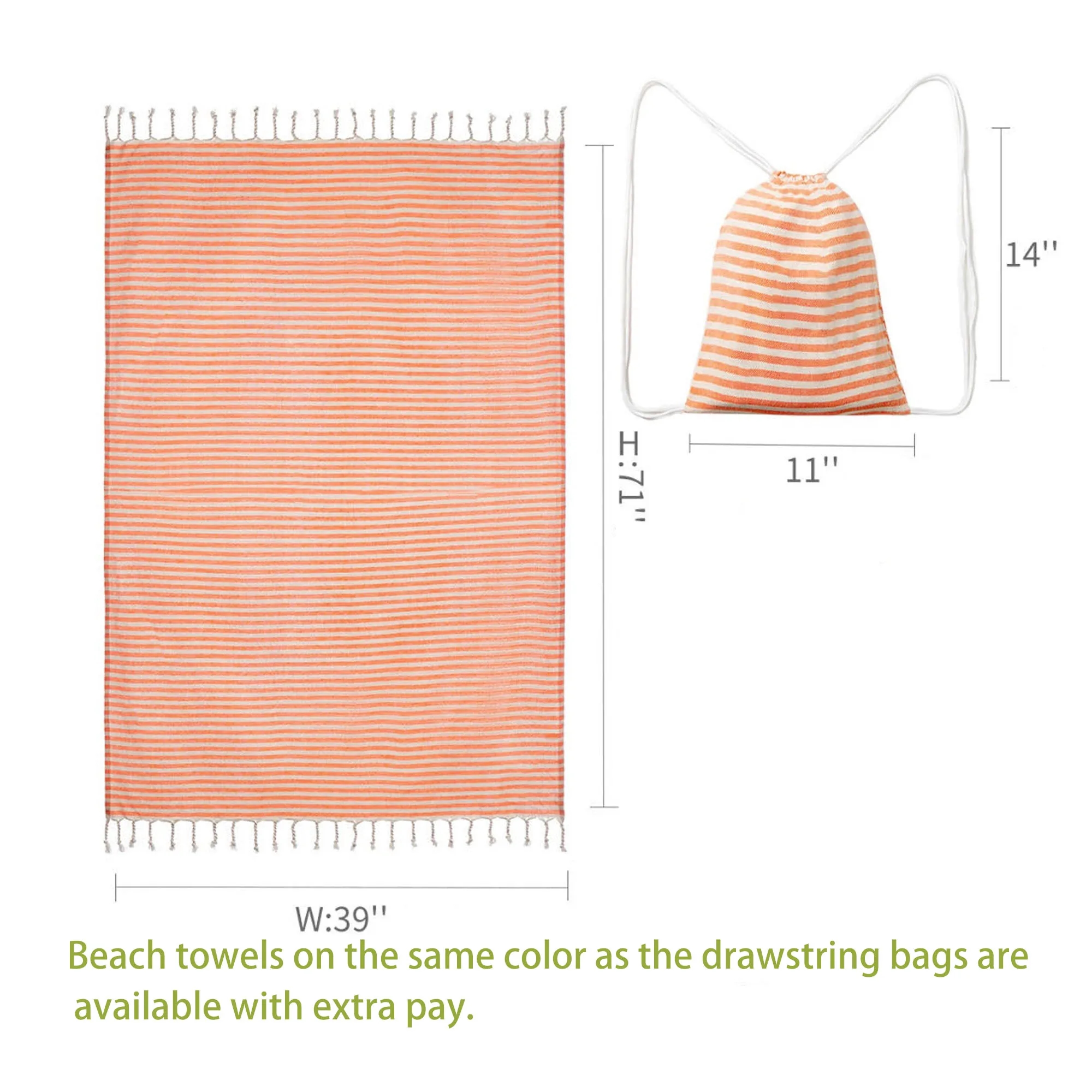 Drawstring Backpack Storage Striped Bag 6
