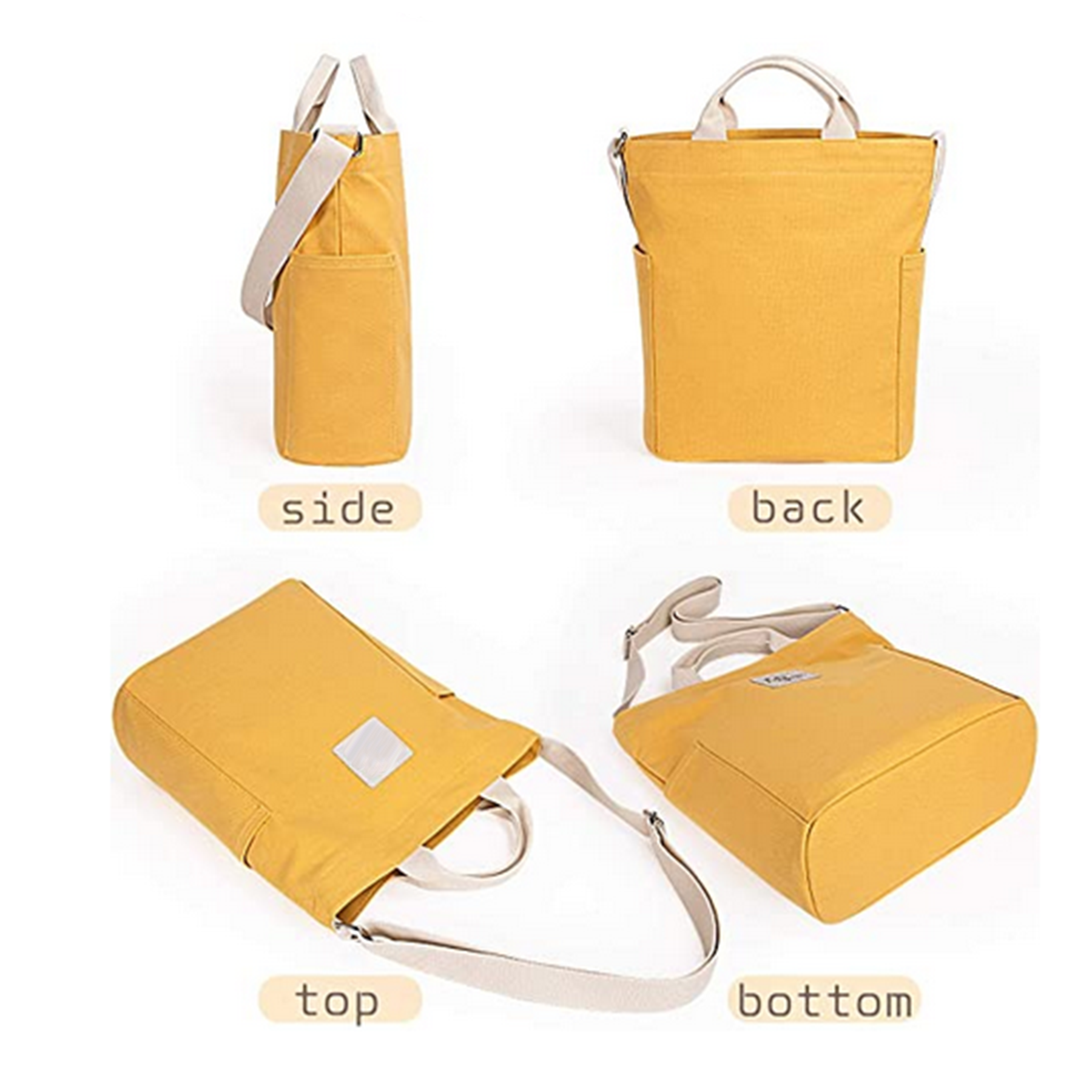 Canvas Zipper Tote Bag, custom tote bag with logo imprint 3