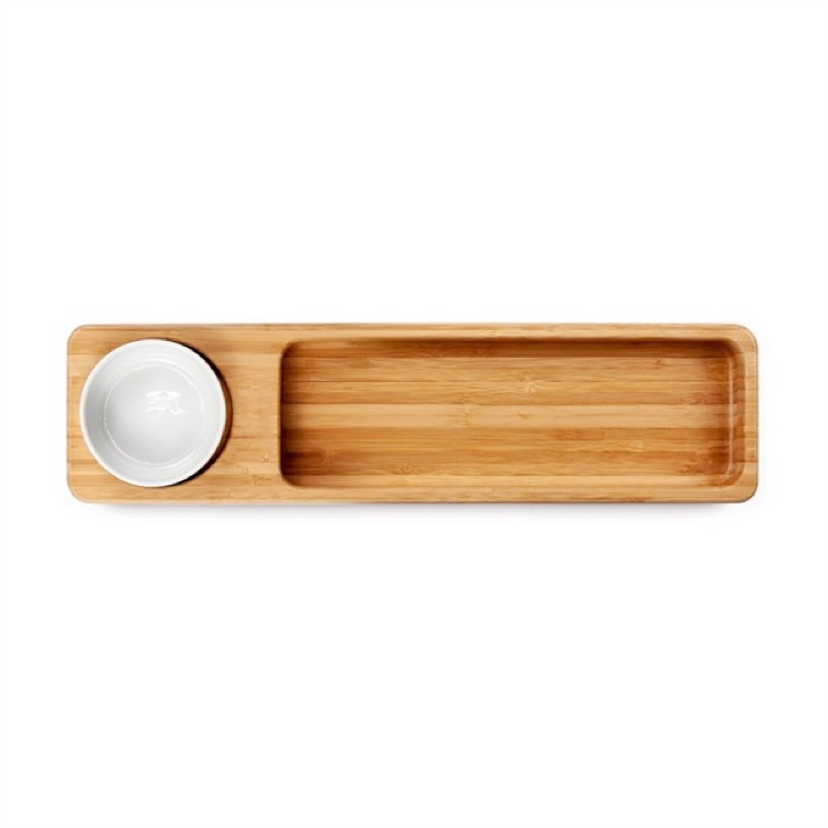 BistroTek Preimum Bamboo Snack Tray Set 1