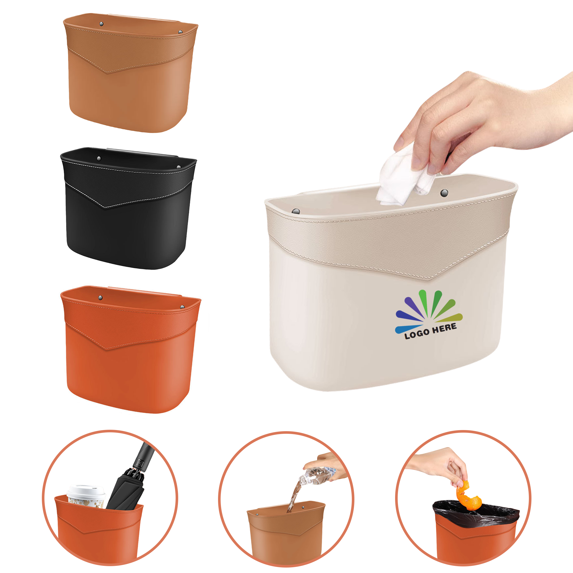 Mini Automobile Leather Trash Can 1