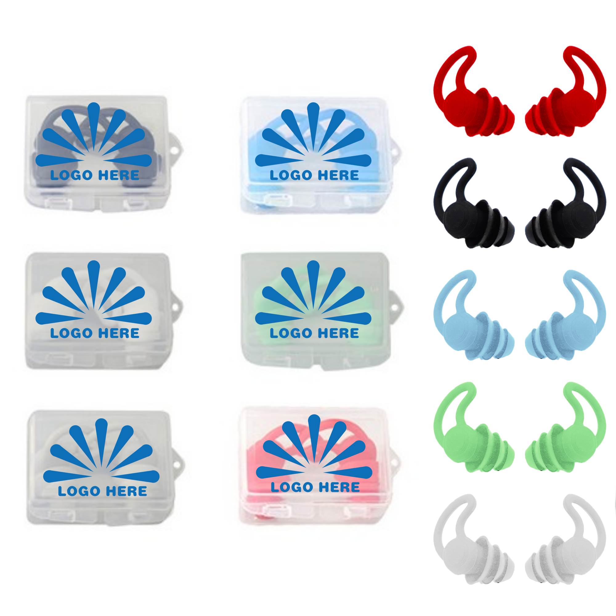 Waterproof Noise Cancelling Earplugs and Clear Clip Case 1